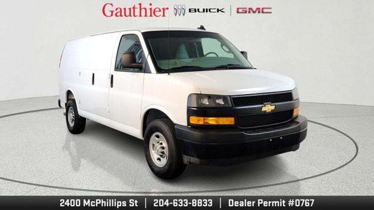 The 2025 Chevrolet Express Cargo Van 2500 is a full-size commercial van designed for durability, strong hauling capability, and practical cargo space. It comes with a standard 4.3-liter V6 engine producing 276 horsepower paired with an 8-speed automatic transmission and rear-wheel drive. The van also offers up to about 239 cubic feet of cargo capacity, a payload capacity of around 3,280 lb, swing-out cargo doors, and standard safety features such as a rear-vision camera and stability control to support work and fleet use.