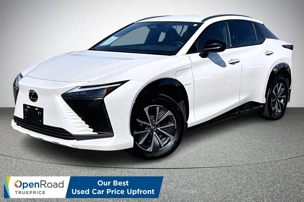 This 2023 Lexus RZ 450e, Lexus&rsquo; first fully electric SUV designed to deliver a smooth, quiet, and confidently powerful drive. Its dual motor all-wheel drive system provides instant acceleration and sure-footed handling, while the dedicated EV platform ensures a balanced, comfortable ride in all conditions. Inside, the RZ offers a modern, minimalist cabin finished with premium materials and intuitive technology, creating a serene driving experience that feels both advanced and inviting. A large central display, seamless connectivity, and thoughtfully designed comfort features make every trip effortless, whether you&rsquo;re commuting or heading out of town. This RZ is waiting for you so come in today and experience it with a test drive! Drive away with confidence from OpenRoad Toyota Abbotsford! Get our TruePrice upfront with no haggling and no hassle. Every OpenRoad Certified vehicle is fully inspected and backed by a Carfax history report. Visit us today at 30210 Automall Drive in Abbotsford or call now to book your test drive and get behind the wheel!   List Price subject to $595 Documentation Fee, $499 Lease/Finance Fee, and applicable taxes. VSA Dealer #40643