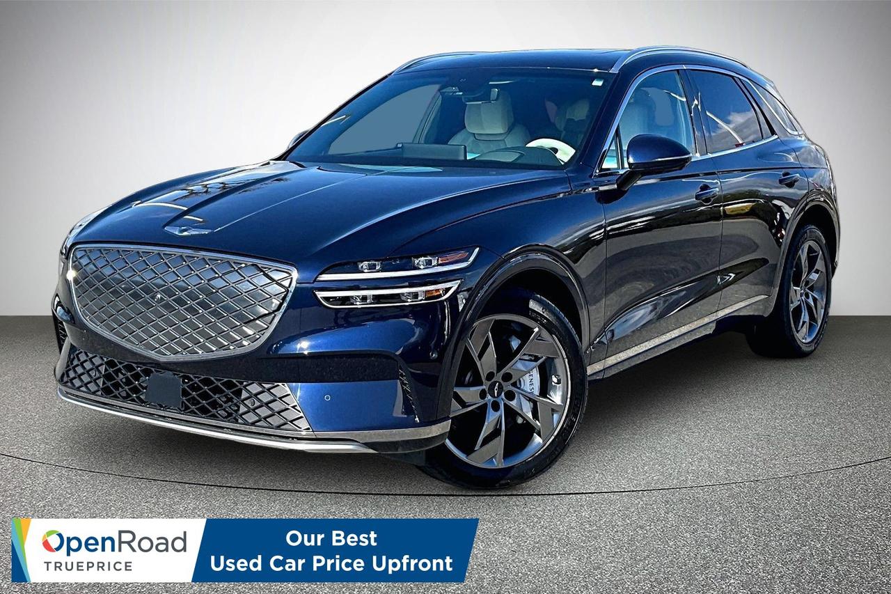 This 2023 Genesis GV70 Electrified Prestige, combining bold styling with impressive performance. Its dual motor AWD system produces up to 429 horsepower with instant acceleration, while delivering an estimated range of around 380 km and fast charging capability. Inside, the Prestige trim offers a refined, high-end cabin with Nappa leather seating, panoramic sunroof, 14.5&rdquo; touchscreen with Apple CarPlay and Android Auto, Lexicon premium audio, heated and ventilated seats, and a full suite of driver assistance features including adaptive cruise control, blind spot monitoring, and a surround-view camera. This Genesis is waiting for you so come in today and experience it with a test drive! Drive away with confidence from OpenRoad Toyota Abbotsford! Get our TruePrice upfront with no haggling and no hassle. Every OpenRoad Certified vehicle is fully inspected and backed by a Carfax history report. Visit us today at 30210 Automall Drive in Abbotsford or call now to book your test drive and get behind the wheel!   List Price subject to $595 Documentation Fee, $499 Lease/Finance Fee, and applicable taxes. VSA Dealer #40643