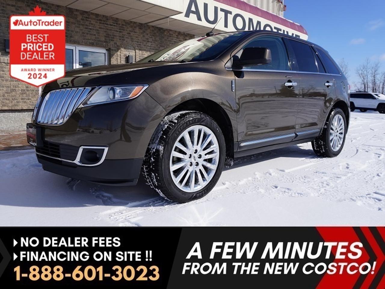 NO ADMINISTRATION FEES!! 


**Local trade sold AS IS**.   Motor and AWD work and perform well.  Beautiful SUV,  optioned out with every conceivable option....but has some rust on rockers. Great for someone that has the ability to do the minor body work!  Sold as is with a failed Manitoba Safety. This SUV is absolutely a gorgeous vehicle. The rust is not visible from the exterior, however the rockers will still need some attention.


LUXURY, COMFORT AND VALUE! EXTTREMELY LOW KMS WITH VERY UNIQUE RICH INTERIOR COLOUR!!! This 2011 Lincoln MKX AWD offers a refined driving experience that still feels impressive today. Options like no tomorrow , form heated/cooled seats, heated steering wheel, dual climate control, reverse camera, telescopic steering, navigation, panoramic roof, this unit has it all.  

Under the hood is a 3.7L V6 engine producing 305 horsepower, paired with a 6-speed automatic transmission, delivering smooth acceleration and confident highway performance. The All-Wheel Drive system adds extra confidence in winter driving conditions, making this a practical choice for Manitoba roads year-round. 

The cabin remains exceptionally quiet and comfortable whether youre driving across the city or heading out on a longer highway trip. Spacious and comfortable interior with high-end materials, soft-touch surfaces, and plenty of technology for its class. The seats are supportive and comfortable for long drives, while the cabin remains impressively quiet, something Lincoln vehicles are well known for.

Features & Highlights
- Leather-trimmed seating
- Heated and cooled front seats
- Power adjustable front seats with memory settings
- Dual-zone automatic climate control
- Panoramic Vista Roof dual-panel sunroof
- Power liftgate
- Push-button start
- Remote start system
- Microsoft SYNC hands-free communication and audio system
- Premium audio system
- Navigation system
- Rear view backup camera
- Rear parking sensors
- Bluetooth connectivity
- Steering wheel mounted controls
- Keyless entry with proximity key
- Large cargo area with fold-flat rear seats
- Chrome exterior accents

If youre looking for a luxury AWD SUV that combines comfort, performance, and timeless Lincoln styling, this 2011 Lincoln MKX is a great opportunity. Clean, well-equipped examples like this are becoming harder to find and remain a smart choice for buyers who want luxury without the luxury price.


View at Winnipeg West Automotive Group, 5195 Portage Ave. (only a couple of minutes past the new Costco) Dealer permit # 6007, Call now 1(888) 601-3023. This Car is located in Winnipeg Manitoba,  however we can have it shipped anywhere in North America relatively inexpensively.