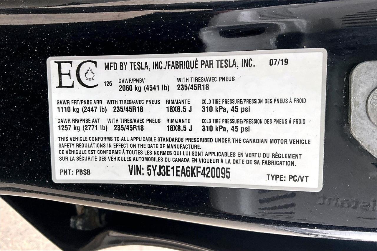 2019 Tesla Model 3 Standard Range Plus RWD Photo