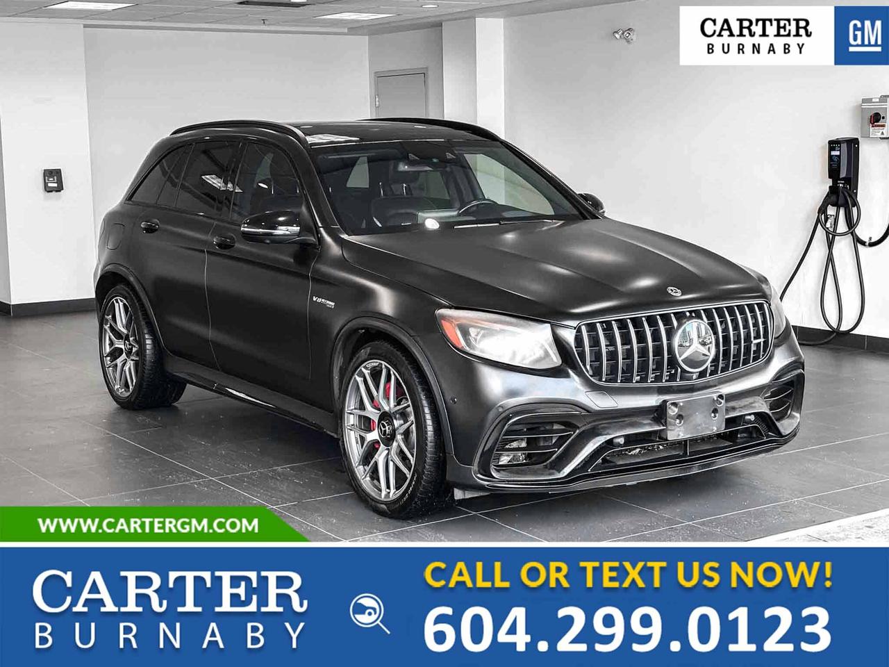 Unleash thrilling performance in this 2019 Mercedes-Benz AMG GLC 63 S AWD, powered by a handcrafted 4.0L V8 Twin Turbo engine. Enjoy premium comfort with heated power memory seats, automatic climate control, and a panoramic sunroof. Stay connected with Bluetooth while advanced safety features like Blind Spot Monitoring, Park Assist, Rear Vision Camera, and Traction Control enhance every drive. A power liftgate adds everyday convenience to this high-performance SUV.

Come take it for a test drive today and experience all this stylish vehicle has to offer!

WHY CARTER GM BURNABY?

- An unrivalled vehicle purchasing experience!
- Exceeding our loyal customers expectations since 1963
- 4.5 Google star rating (with 2,300+ customer reviews)
- Cargurus Top-rated Dealer 2025 Award
- Cargurus Top Value Dealer 2025 Award
- Peace of mind - 150-point vehicle inspection
- CARFAX - full vehicle service history - purchase with confidence!
- Vehicle trades welcome! Best price guaranteed!
- We provide upfront pricing, zero hidden fees, and 100% transparency
- Fast approvals and 99% acceptance rates (no matter your current credit status!)
- Multilingual staff (many languages spoken)
- Comfortable non-pressured environment with in-store television, WIFI and a childrens play area!
- In-store restaurant: fresh daily menu





Were here to help you drive the vehicle you want, the vehicle you deserve!
QUESTIONS? GREAT! WEVE GOT ANSWERS!
To speak with a friendly vehicle specialist - CALL NOW!
The advertised price includes all standard dealer fees and any applicable manufacturer or dealer incentives. It does not include applicable taxes, licensing, insurance, or optional products or services. Dealer fees will be clearly broken out and itemized on the bill of sale, maximum total of fees $495.00. Prices are shown in Canadian dollars. While we make every effort to ensure accuracy, vehicle details, pricing, options, and availability are subject to change without notice. Please confirm all information with dealership sales management before purchase. Dealer Code: 81129