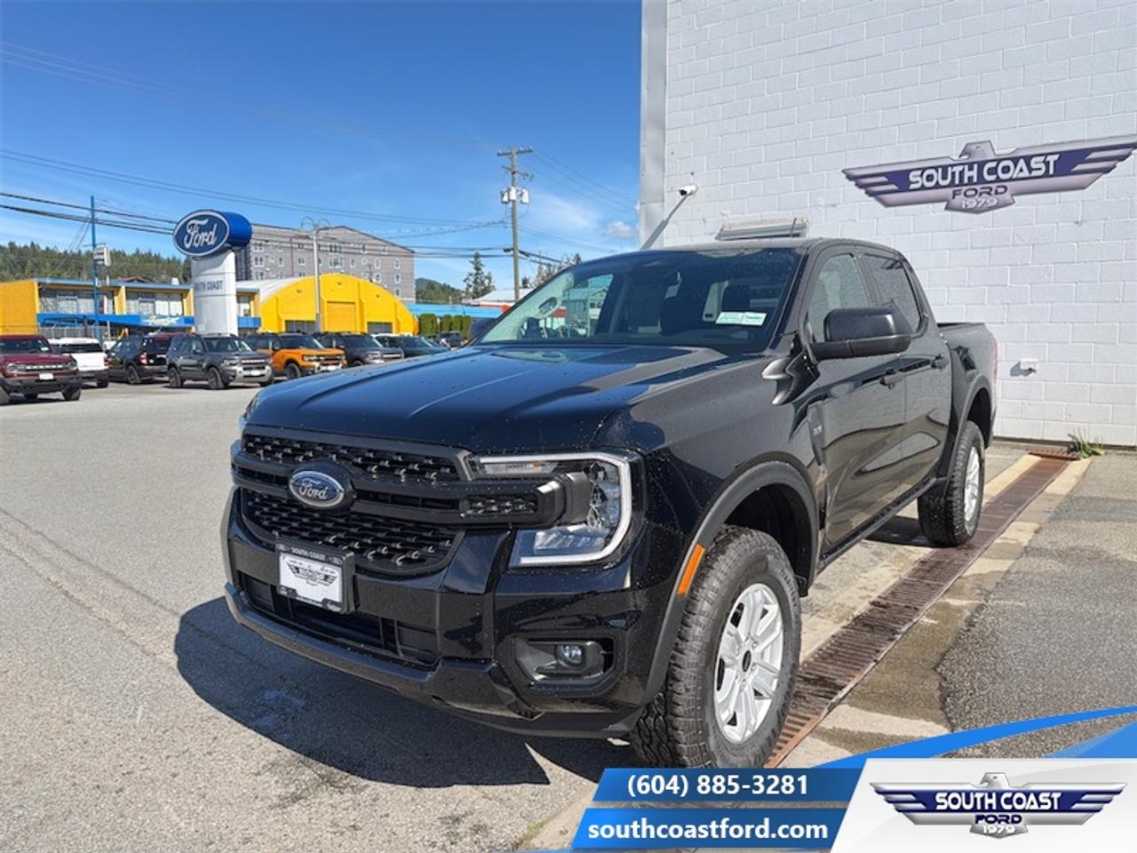 <b>STX Appearance Package, XL Series, Fog Lamps!</b><br> <br> The 2026 Ford Ranger delivers adaptable configurations and dependable performance for drivers who demand flexibility and strength.<br> <br>The 2026 Ford Ranger combines rugged utility, modern design and smart features in a midsize pickup built to serve a wide range of needs. Inside, the cabin offers premium materials, intuitive tech and comfortable seating designed to support driver and passengers alike. With its versatile footprint, confident styling and Fords reputation for capability, the Ranger stands out as a smart choice for both daily tasks and weekend escapes.<br> <br>This Shadow Black Crew Cab 4X4 pickup has a 10 Speed Automatic transmission and is powered by a 270HP 2.3L 4 Cylinder Engine. <br> <br> Our Rangers trim level is XL. The STX Appearance Package adds a bold, modern touch to this versatile pickup, combining rugged capability with everyday comfort and smart connectivity. Inside, durable cloth bucket seats, a 10-inch SYNC 4A touchscreen with wireless Apple CarPlay and Android Auto, and voice-activated climate control make every drive convenient and connected. Ample interior storage, mobile hotspot access, and thoughtful cabin details like metal-look trim and fade-to-off lighting enhance practicality with a refined edge. Advanced safety features such as Pre-Collision Assist, Lane-Keeping Aid, and a Reverse Camera keep you confidently in control. Outside, the black-painted 17-inch wheels, body-coloured bumpers, LED headlamps, and signature STX badging deliver a commanding, athletic look that perfectly complements its durable design. This vehicle has been upgraded with the following features: STX Appearance Package, XL Series, Fog Lamps.<br><br> View the original window sticker for this vehicle with this url <b><a href=http://www.windowsticker.forddirect.com/windowsticker.pdf?vin=1FTER4PH5TLE23254 target=_blank>http://www.windowsticker.forddirect.com/windowsticker.pdf?vin=1FTER4PH5TLE23254</a></b>.<br> <br>To apply right now for financing use this link: <a href=https://www.southcoastford.com/financing/ target=_blank>https://www.southcoastford.com/financing/</a><br> <br/>5.49% financing for 84 months. <br> Buy this vehicle now for the lowest bi-weekly payment of <b>$364.87</b> with $0 down for 84 months @ 5.49% APR O.A.C. ( taxes included, $695 Administration Fee included / Total Obligation of $60504 ). Incentives expire 2026-08-31. See dealer for details. <br><br>Call South Coast Ford Sales or come visit us in person. Were convenient to Sechelt, BC and located at 5606 Wharf Avenue. and look forward to helping you with your automotive needs. <br><br> Come by and check out our fleet of 20+ used cars and trucks and 90+ new cars and trucks for sale in Sechelt.  o~o