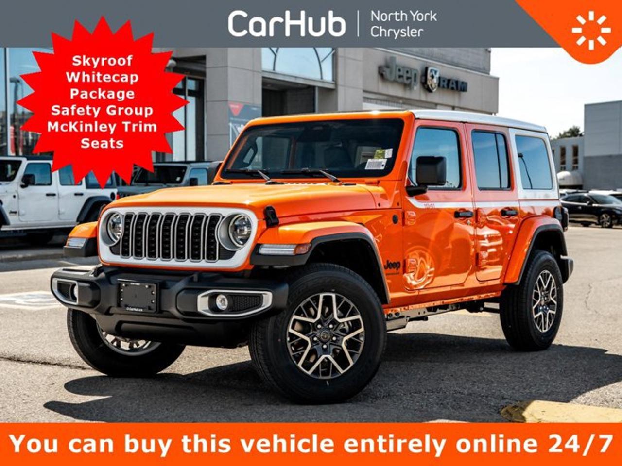 <p> This Jeep Wrangler boasts a Intercooled Turbo Premium Unleaded I-4 2.0 L/122 engine powering this Automatic transmission. WHITECAP PACKAGE  -inc: 1941 Side Decals, White Grille w/Platinum Silver Rings, White 3 Piece Hard Top, WHEELS: 18 X 7.5 MACHINED PAINTED GREY  (STD), TRANSMISSION: 8-SPEED AUTOMATIC  (STD). <p>This Jeep Wrangler Comes Equipped with These Options <br /> QUICK ORDER PACKAGE 22G SAHARA  -inc: Engine: 2.0L DOHC I-4 DI Turbo w/ESS, Transmission: 8-Speed Automatic , SKY ONE-TOUCH WHITE POWER TOP  -inc: Removable Rear Quarter Windows, Power Top Quarter Window Storage Bag, SAFETY GROUP  -inc: Park-Sense Rear Park Assist System, Automatic High-Beam Headlamp Control, Blind-Spot & Cross-Path Detection, ENGINE: 2.0L DOHC I-4 DI TURBO W/ESS  (STD), BLACK, MCKINLEY TRIMMED SEATS  -inc: Hard Seat Back, Leather-Wrapped Shift Knob, Power 4-Way Passenger Lumbar Adjust, Power 8-Way Adjustable Driver Seat, Power 8-Way Adjustable Front Passenger Seat, Leather-Wrapped Park Brake Handle, Power 4-Way Driver Lumbar Adjust, Wireless Phone Connectivity, Window Grid Antenna, Voice Activated Dual Zone Front Automatic Air Conditioning, Variable Intermittent Wipers, Urethane Gear Shifter Material. </p> <p>Drive Happy with CarHub<br>*** All-inclusive, upfront prices  no haggling, negotiations, pressure, or games*** Purchase or lease a vehicle and receive a $1000 CarHub Rewards card for service. *** All available manufacturer rebates have been applied and included in our new vehicle sale price*** Purchase this vehicle fully online on CarHub websites</p> <p>Transparency Statement<br>USED VEHICLES:Online prices and payments are for finance purchases  please note there is a $850 safety certification fee. if not Certified, then as per OMVIC Regulations the vehicle is deemed to be not drivable and Not Certified. Cash purchases for used vehicles have a $2,350 surcharge which includes the safety certification (the finance price + $2,350).NEW VEHICLES:New financed vehicles are subject to an $ 850 Processing Fee. New cars priced at over $100,000 including add-ons or accessories are subject to the additional federal luxury tax.While every effort is taken to avoid errors, technical or human error can occur, so please confirm vehicle features, options, materials, and other specs with your CarHub representative. This can easily be done by calling us or by visiting us at the dealership. CarHub used vehicles come standard with 1 key. If we receive more than one key from the previous owner, we include them with the vehicle. Additional keys may be purchased at the time of sale. Ask your Product Advisor for more details. Payments are only estimates derived from a standard term/rate on approved credit. Terms, rates and payments may vary. Prices, rates and payments are subject to change without notice. Please see our website for more details.</p>
