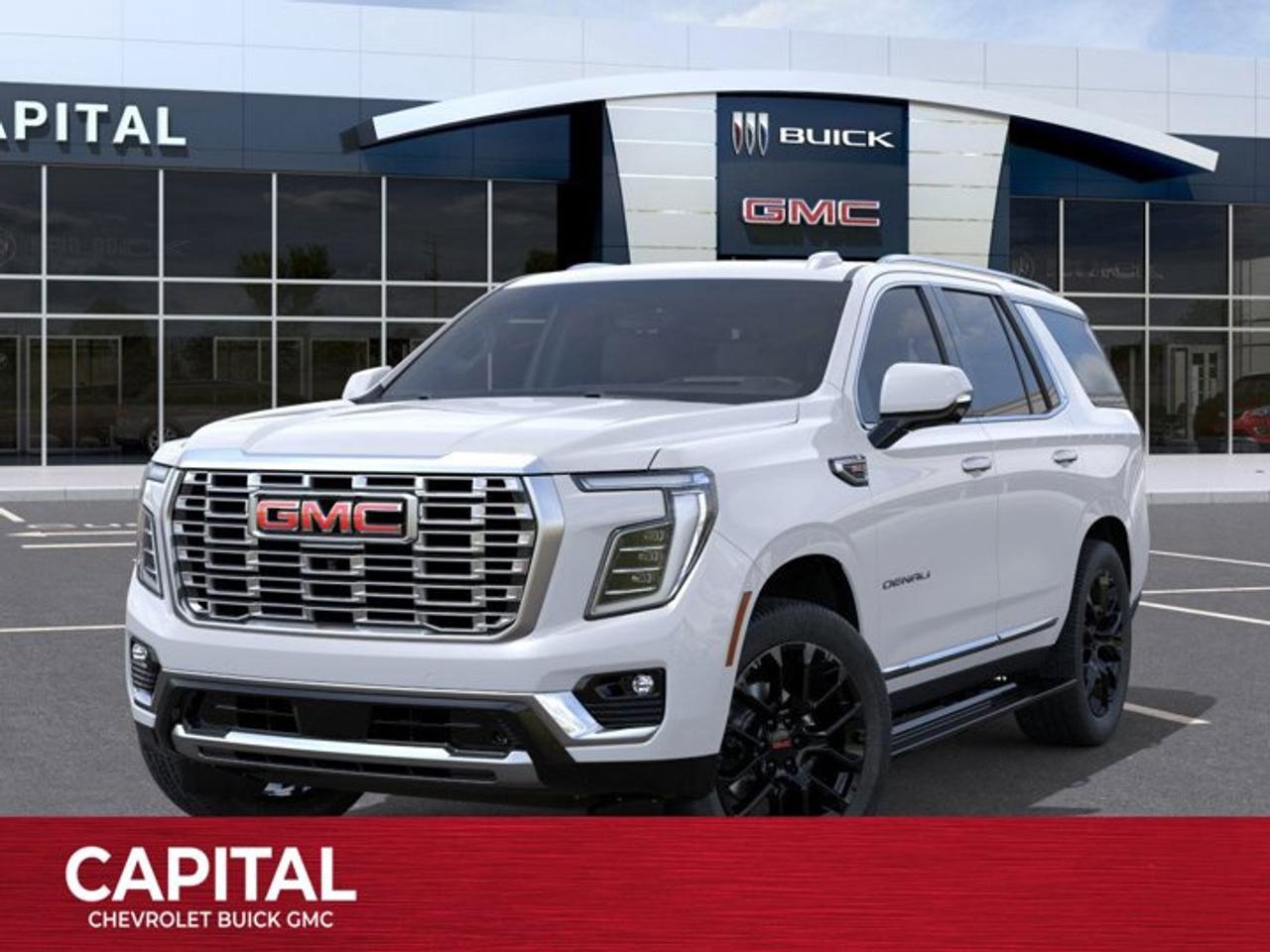 This GMC Yukon delivers a Gas V8 6.2L/ engine powering this Automatic transmission. ENGINE, 6.2L ECOTEC3 V8 with Dynamic Fuel Management, Direct Injection and Variable Valve Timing, includes aluminum block construction (420 hp [313 kW] @ 5600 rpm, 460 lb-ft of torque [624 Nm] @ 4100 rpm) (STD), Wireless Phone Charging, for portable devices, Wireless Apple CarPlay/Wireless Android Auto.*This GMC Yukon Comes Equipped with These Options *Wipers, front intermittent, Rainsense, Wiper, rear intermittent, Windows, power, rear with Express-Down, Window, power with front passenger Express-Up/Down, Window, power with driver Express-Up/Down, Wi-Fi Hotspot capable (Terms and limitations apply. See onstar.ca or dealer for details.), Wheels, 20 x 9 (50.8 cm x 22.9 cm) 6-spoke multi-dimensional polished aluminum, Wheel, full-size spare, 17 (43.2 cm) steel, Warning tones headlamp on, driver and right-front passenger seat belt unfasten and turn signal on, Visors, driver and front passenger illuminated vanity mirrors.* Visit Us Today *Come in for a quick visit at Capital Chevrolet Buick GMC Inc., 13103 Lake Fraser Drive SE, Calgary, AB T2J 3H5 to claim your GMC Yukon!