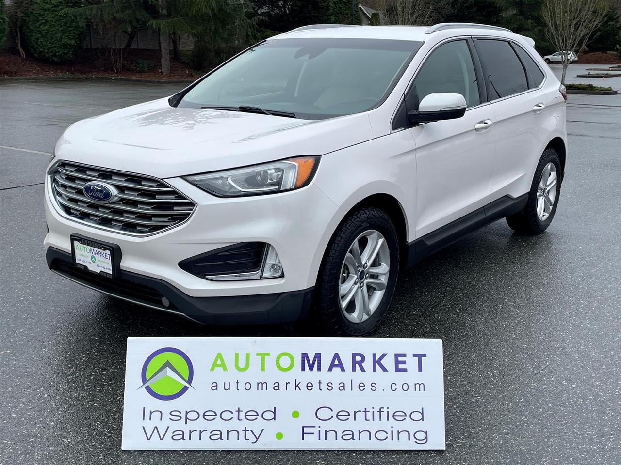 EXTREMELY CLEAN AND READY TO GO. WE CATER TO EVERY FINANCING SITUATION. IN-HOUSE, BANLS, LEASING! FREE WARRANTY, FULLY INSPECTED AND READY TO GO TODAY!<br /><br />Welcome to the Automarket, your community dealership of "YES". We are featuring an extremely clean 2. 1000 and 19 Ford Edge. This is a one owner local vehicle with an exceptionally big service history from the Ford dealership.<br /><br />having been fully inspected we know that the tires are 90% new on all 4. corners and the brakes are 60% new both on the front and the rear. We have also tested the battery, the alternator, The transmission and coolant fluids as well as change the oil and fully detailed the vehicle for your comfort and Peace of Mind.<br /><br />regardless of your credit we can finance anybody on this beautiful vehicle whether it's an in house lease bank financing with good or bad credit or leasing.<br /><br />2 LOCATIONS TO SERVE YOU, BE SURE TO CALL FIRST TO CONFIRM WHERE THE VEHICLE IS PARKED<br />WHITE ROCK 604-542-4970 LANGLEY 604-533-1310 OWNER'S CELL 604-649-0565<br /><br />We are a family owned and operated business since 1983 and we are committed to offering outstanding vehicles backed by exceptional customer service, now and in the future.<br />What ever your specific needs may be, we will custom tailor your purchase exactly how you want or need it to be. All you have to do is give us a call and we will happily walk you through all the steps with no stress and no pressure.<br />WE ARE THE HOUSE OF YES?<br />ADDITIONAL BENFITS WHEN BUYING FROM SK AUTOMARKET:<br />ON SITE FINANCING THROUGH OUR 17 AFFILIATED BANKS AND VEHICLE FINANCE COMPANIES<br />IN HOUSE LEASE TO OWN PROGRAM.<br />EVRY VEHICLE HAS UNDERGONE A 120 POINT COMPREHENSIVE INSPECTION<br />EVERY PURCHASE INCLUDES A FREE POWERTRAIN WARRANTY<br />EVERY VEHICLE INCLUDES A CARFAX AND ICBC DAMAGE REPORT<br />EVERY VEHICLE IS GUARANTEED LIEN FREE<br />DISCOUNTED RATES ON PARTS AND SERVICE FOR YOUR NEW CAR AND ANY OTHER FAMILY CARS THAT NEED WORK NOW AND IN THE FUTURE.<br />36 YEARS IN THE VEHICLE SALES INDUSTRY<br />A+++ MEMBER OF THE BETTER BUSINESS BUREAU<br />RATED TOP DEALER BY CARGURUS 2 YEARS IN A ROW<br />MEMBER IN GOOD STANDING WITH THE VEHICLE SALES AUTHORITY OF BRITISH COLUMBIA<br />MEMBER OF THE AUTOMOTIVE RETAILERS ASSOCIATION<br />COMMITTED CONTRIBUTER TO OUR LOCAL COMMUNITY AND THE RESIDENTS OF BC<br /><br /> This vehicle has been Fully Inspected, Certified and Qualifies for Our Free Extended Warranty.Don't forget to ask about our Great Finance and Lease Rates. We also have a Options for Buy Here Pay Here and Lease to Own for Good Customers in Bad Situations. 2 locations to help you, White Rock and Langley. Be sure to call before you come to confirm the vehicles location and availability or look us up at www.automarketsales.com. White Rock 604-542-4970 and Langley 604-533-1310. Serving Surrey, Delta, Langley, Richmond, Vancouver, all of BC and western Canada. Financing & leasing available. CALL SK AUTOMARKET LTD. 6045424970. Call us toll-free at 1 877 813-6807. $999 Documentation fee (negotiable) and applicable taxes are in addition to advertised prices. LANGLEY LOCATION DEALER# 40038 S. SURREY LOCATION DEALER #9987<br />