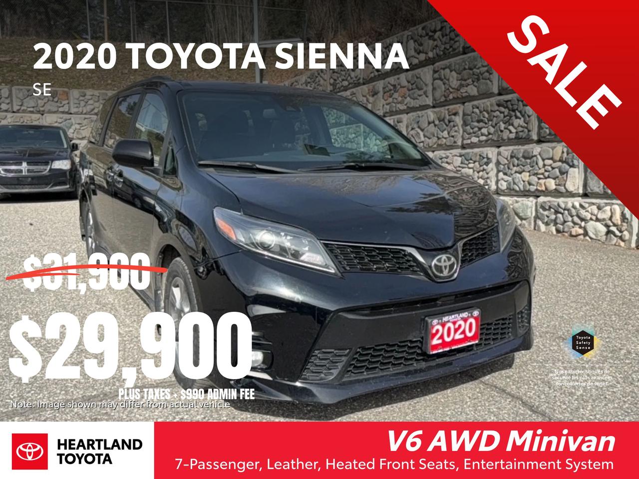 Used 2020 Toyota Sienna SE AWD for sale in Williams Lake, BC