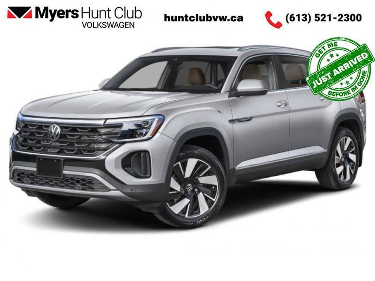 <b>Leather Seats!</b><br> <br> <br> <br>The 2026 Volkswagen Atlas Cross Sport stands out with its confident presence, expressive design and smart character that elevate every drive. <br> <br>From the outside, the Atlas Cross Sport showcases a bold two-row SUV silhouette, sculpted lines and a commanding stance that merge style with presence. Inside, the cabin offers premium materials, intuitive connectivity and comfortable seating designed with both driver and passengers in mind. With its thoughtful design, smart features and Volkswagens dedication to quality, the Atlas Cross Sport presents itself as a versatile and well-rounded choice in the midsize SUV segment.<br> <br>This Metallic SUV has an Automatic transmission and is powered by a 269HP 2.0L 4 Cylinder Engine. Driven via that brawny motor it gets 12.0 L/100 km in the city and 9.2 L/100 km out on the highway according to Transport Canada. <br> <br> Our Atlas Cross Sports trim level is Highline. This trim rewards you with a panoramic sunroof, an aerial view camera system, and a 10-speaker harman/kardon audio system. Other standard features include ventilated and heated front seats, heated rear seats, leather upholstery, a heated steering wheel, adaptive cruise control, Car-Net 4G LTE, remote engine start, a power liftgate for rear cargo access, and a 12-inch infotainment screen with inbuilt navigation, Apple CarPlay and Android Auto. Safety features also include lane keep assist with lane departure warning, collision mitigation, blind spot alert, front and rear parking sensors, and forward collision mitigation. This vehicle has been upgraded with the following features: Leather Seats.<br><br> <br>To apply right now for financing use this link: <a href=https://www.huntclubvw.com/requests/credit.html target=_blank>https://www.huntclubvw.com/requests/credit.html</a><br><br> <br/>    Incentives expire 2026-03-31.  See dealer for details. <br> <br>At Myers Hunt Club Volkswagen, our focus is customers like you. Our dedicated service, parts, and sales team are here to make your automotive experience a special one. We are very proud of our achievements and awards over the last 25 years and are committed to providing the same great service to our present and future customers. If youre looking for a vehicle, Myers Hunt Club Volkswagen is your destination for new, used, and certified pre-owned Volkswagen vehicles as well as other makes and models. Whatever your needs, we can help you here at Myers Hunt Club Volkswagen. </br><br> Come by and check out our fleet of 80+ used cars and trucks and 120+ new cars and trucks for sale in Gloucester.  o~o