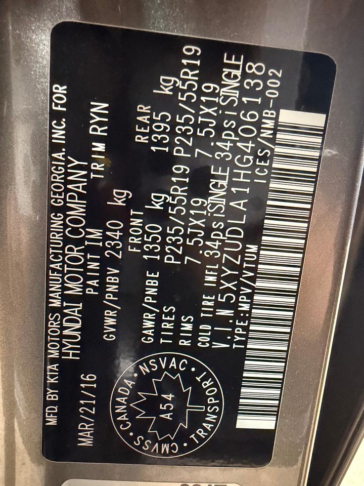 2017 Hyundai Santa Fe Sport Limited+2.0T AWD+Pano Roof+BSM+Cooled Seats+GPS Photo115