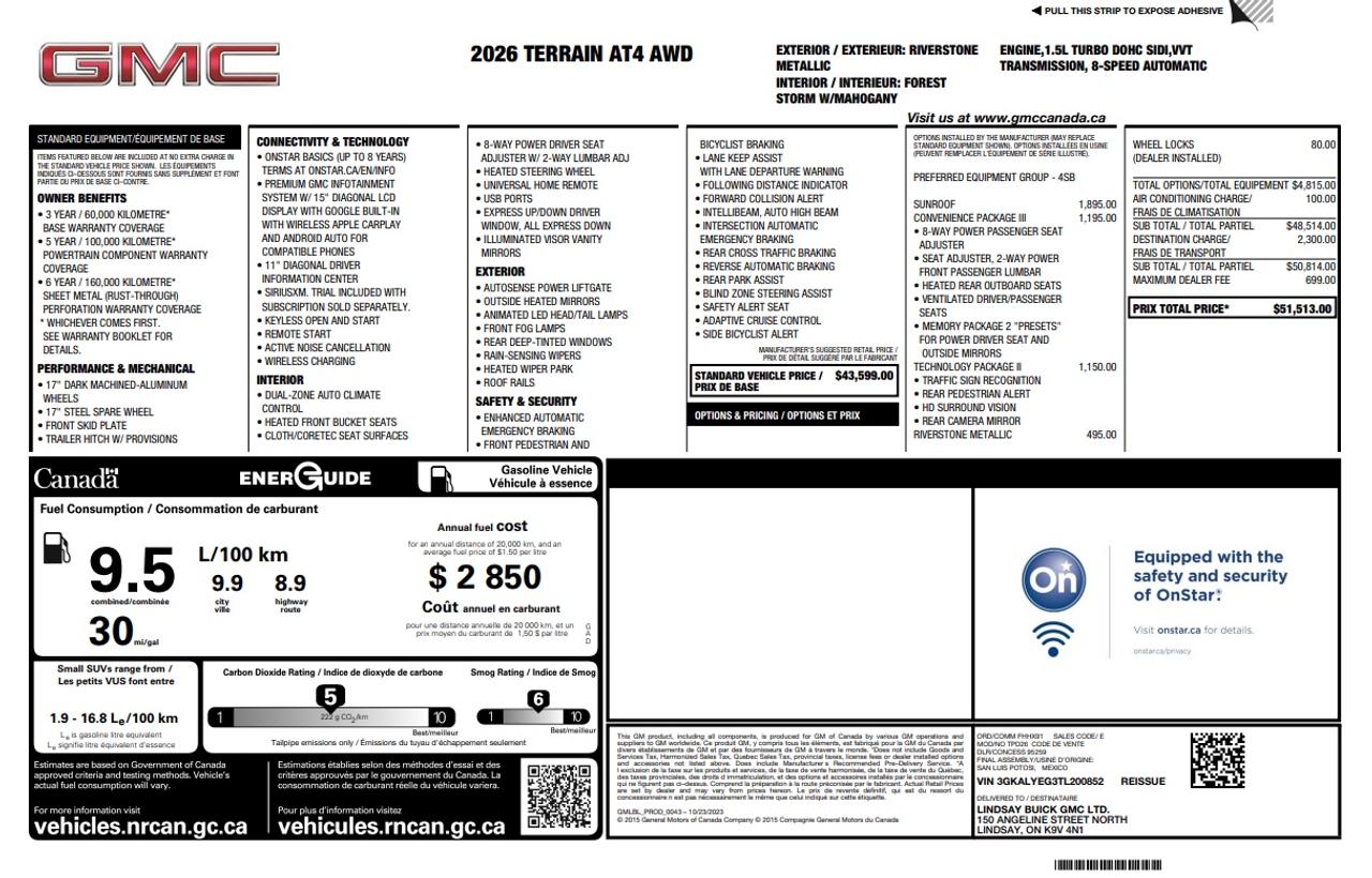 2026 GMC Terrain AT4 HEATED & VENTILATED SEATS | POWER SUNROOF | MEMORY Photo