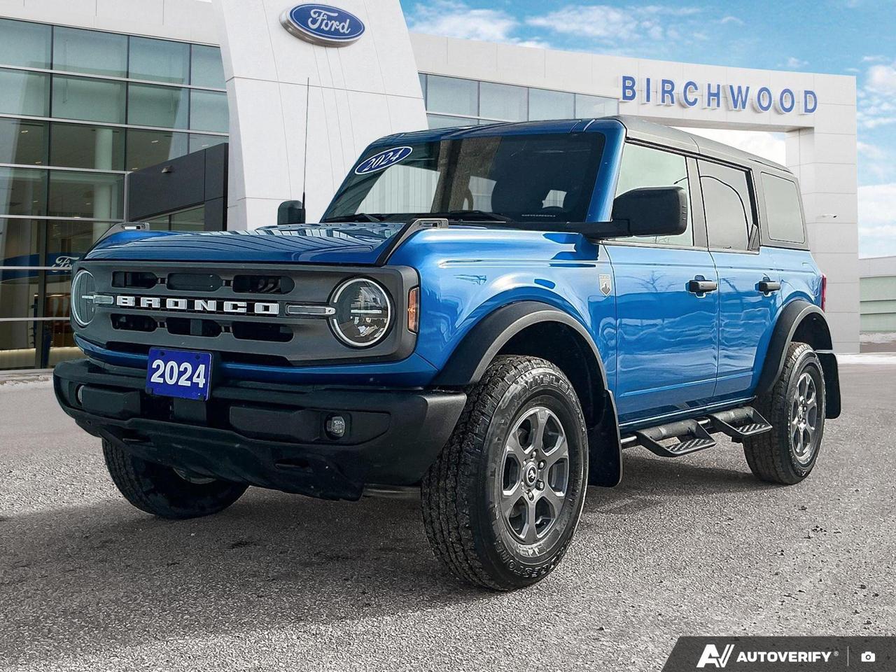 Experience rugged adventure with this 2024 Ford Bronco Big Bend! This barely-used SUV combines off-road capability with modern comfort, perfect for thrill-seekers and daily drivers alike.

- Low mileage at just 88,787 km
- Powerful 2.3L 4-cylinder engine with 4WD
- Versatile hard top for all-weather driving
- Ford Co-Pilot360 with auto high-beam headlamps
- Spacious interior with 60-40 folding rear seats
- Advanced safety features including Back-Up Camera
- Equipment Group 222A Mid Package for enhanced comfort

Dont miss out on this exceptional Bronco! Visit Birchwood Ford today to schedule a test drive or start your purchase online. Our team is ready to answer any questions and help you experience the thrill of owning this remarkable vehicle. Adventure awaits  seize it now!
Birchwood Ford on Regent is the Home of Market Value Pricing.


Reconditioning our Pre-Owned Inventory is a source of pride for us! We complete an extremely thorough process both mechanically and cosmetically before it passes our standard. Our customers can shop with confidence knowing Birchwood Ford has won AutoTraders 2024 Best Priced Dealer Award. Transparency is what you deserve! 

When purchasing a pre-owned vehicle from us we will share all of the information on the vehicle. Including CARFAX, a copy of all the inspections we performed, a copy of the invoices showing you exactly what we did & spent on reconditioning the vehicle.



Call us at 204-661-9555or go to WWW.BIRCHWOODFORD.CA to browse our inventory! 

People who Try Birchwood Ford Buy from Birchwood Ford!   

       

Dealer permit #4454
Dealer permit #4454