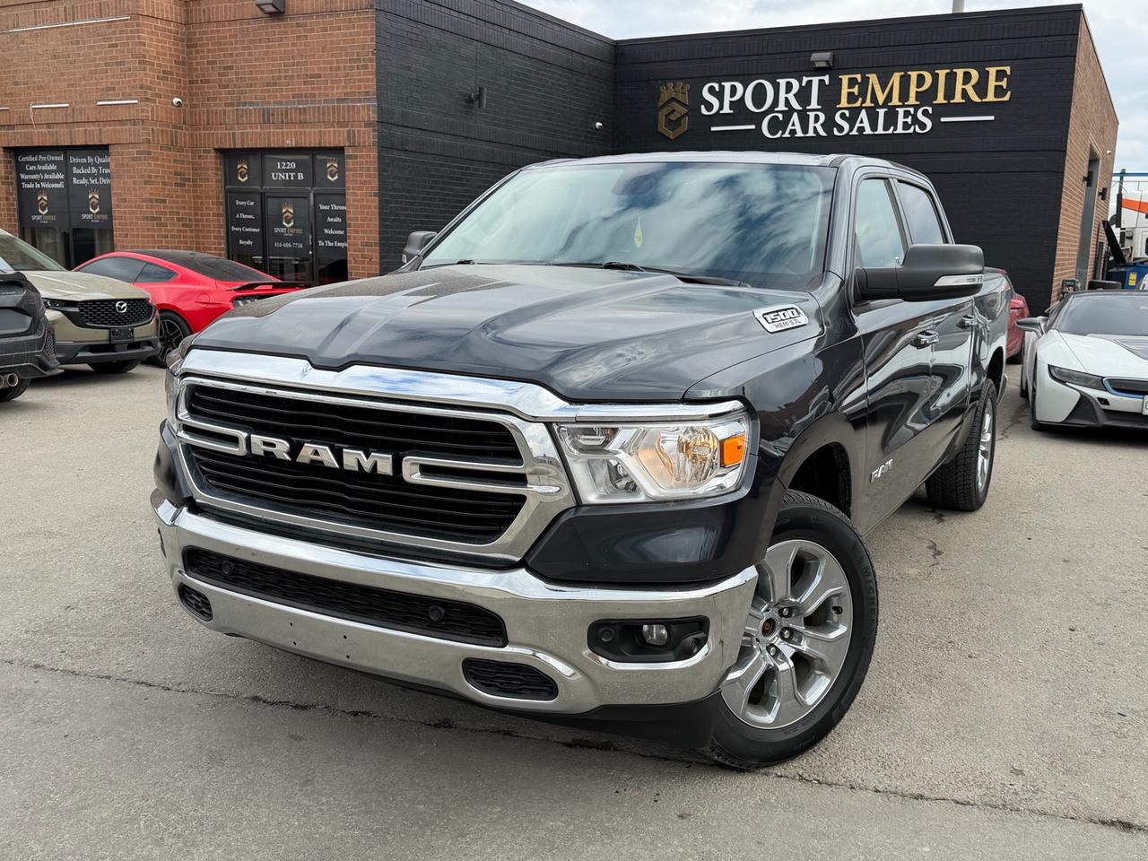 <p> *FULLY LOADED* * BIG HORN* *4X4* *6 SEATS* *HEATED SEATS* *SUNROOF* *AUTOMATIC* *BLIND SPOT MONITORING* *REVERSE CAMERA* *MINT CONDITION* Safety Certificate NOT included in the price | SAFETY: $699 Finance price: $29,880+ HST Cash price: $30,880+ HST Year :2020 Make: RAM Model: 1500 Trim: Big Horn 4x4 Crew Cab 57 Kms: 62,458 Sport empire cars Offering a beautiful Ram 1500 Big Horn 4x4 Crew Cab 57 with ONLY 62,458 kms!! For the affordable price of $29<span id=jodit-selection_marker_1776548762433_4395164373448762 data-jodit-selection_marker=start style=line-height: 0; display: none;></span>,880+HST and licensing. Beautiful Blue exterior with a Gray Fabric interior!! Professionally detailed and ready to go. Perfect combination of reliability, comfort and luxury. Buy with Trust with an Ontario registered dealer. Please note: The listed price is a finance-only special. If you wish to purchase the vehicle with cash, a $1,000 premium will be added to the sale price. ** In accordance with OMVIC regulations, please be advised that the vehicle being offered is not currently certified, e-tested or drivable. Certification is available for an additional fee starting from $699. With our safety package the vehicle comes with a 36 day safety standard warranty, complimentary oil change and inspection report VIN: 1C6SRFFT0LN122391 </p>