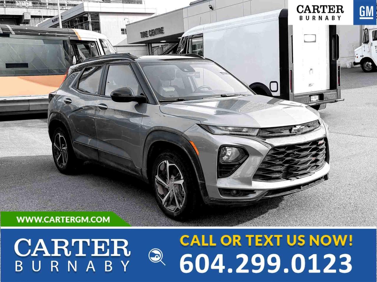ONE OWNER
Turn heads with this 2023 Chevrolet Trailblazer RS AWD, blending sporty style with everyday versatility. Powered by a responsive ECOTEC 1.3L I3 Turbo engine, it delivers confident performance in any condition. Enjoy premium comfort with heated front seats, an 8-way power driver seat with lumbar support, and a heated leather-wrapped steering wheel. Heated power-adjustable mirrors add convenience in colder weather.

Come take it for a test drive today and experience all this stylish vehicle has to offer!

WHY CARTER GM BURNABY?

- An unrivalled vehicle purchasing experience!
- Exceeding our loyal customers expectations since 1963
- 4.5 Google star rating (with 2,300+ customer reviews)
- Cargurus Top-rated Dealer 2025 Award
- Cargurus Top Value Dealer 2025 Award
- Peace of mind - 150-point vehicle inspection
- CARFAX - full vehicle service history - purchase with confidence!
- Vehicle trades welcome! Best price guaranteed!
- We provide upfront pricing, zero hidden fees, and 100% transparency
- Fast approvals and 99% acceptance rates (no matter your current credit status!)
- Multilingual staff (many languages spoken)
- Comfortable non-pressured environment with in-store television, WIFI and a childrens play area!
- In-store restaurant: fresh daily menu





Were here to help you drive the vehicle you want, the vehicle you deserve!
QUESTIONS? GREAT! WEVE GOT ANSWERS!
To speak with a friendly vehicle specialist - CALL NOW!
The advertised price includes all standard dealer fees and any applicable manufacturer or dealer incentives. It does not include applicable taxes, licensing, insurance, or optional products or services. Dealer fees will be clearly broken out and itemized on the bill of sale, maximum total of fees $495.00. Prices are shown in Canadian dollars. While we make every effort to ensure accuracy, vehicle details, pricing, options, and availability are subject to change without notice. Please confirm all information with dealership sales management before purchase. Dealer Code: 81129