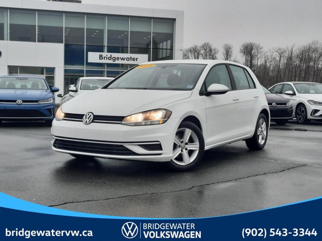New Price! Recent Arrival! 2021 Volkswagen Golf ComfortlineApple CarPlay | Android Auto Certified.This vehicle is a Steele Certified Pre-Owned Vehicle, offering added confidence through enhanced inspection standards and dealership-backed benefits. Steele Certified Reconditioning Process: Comprehensive multi-point inspection Mechanical and cosmetic reconditioning completed as needed Brake, tire, and battery assessment Professional detailing Final quality control road test Steele Certified Pre-Owned vehicles include additional ownership benefits. Any concerns related to the certification process must be reviewed and addressed by the original selling dealer.White FWD 8-Speed Automatic with Tiptronic 1.4L TSI Titan Black w/V-Tex Leatherette Seating Surfaces, 4-Wheel Disc Brakes, 6 Speakers, ABS brakes, Air Conditioning, Alloy wheels, AM/FM radio: SiriusXM, App-Connect (Android Auto/Apple CarPlay/MirrorLink), Brake assist, Bumpers: body-colour, Cloth Seating Surfaces, Delay-off headlights, Driver door bin, Driver vanity mirror, Dual front impact airbags, Dual front side impact airbags, Electronic Stability Control, Exterior Parking Camera Rear, Four wheel independent suspension, Front anti-roll bar, Front Bucket Seats, Front reading lights, Fully automatic headlights, Heated door mirrors, Heated Front Comfort Seats, Heated front seats, Illuminated entry, Leather Shift Knob, Leather steering wheel, Low tire pressure warning, Navigation System, Occupant sensing airbag, Outside temperature display, Overhead airbag, Overhead console, Panic alarm, Passenger door bin, Passenger vanity mirror, Power door mirrors, Power driver seat, Power passenger seat, Power steering, Power windows, Radio data system, Radio: MIBIII 8.0 Touchscreen Infotainment System, Rain sensing wipers, Rear anti-roll bar, Rear reading lights, Rear window defroster, Rear window wiper, Remote keyless entry, Security system, Speed control, Speed-sensing steering, Speed-Sensitive Wipers, Split folding rear seat, Spoiler, Steering wheel mounted audio controls, Tachometer, Telescoping steering wheel, Tilt steering wheel, Traction control, Trip computer, Turn signal indicator mirrors, Variably intermittent wipers, Wheels: 6.5J x 16 Dover Alloy.