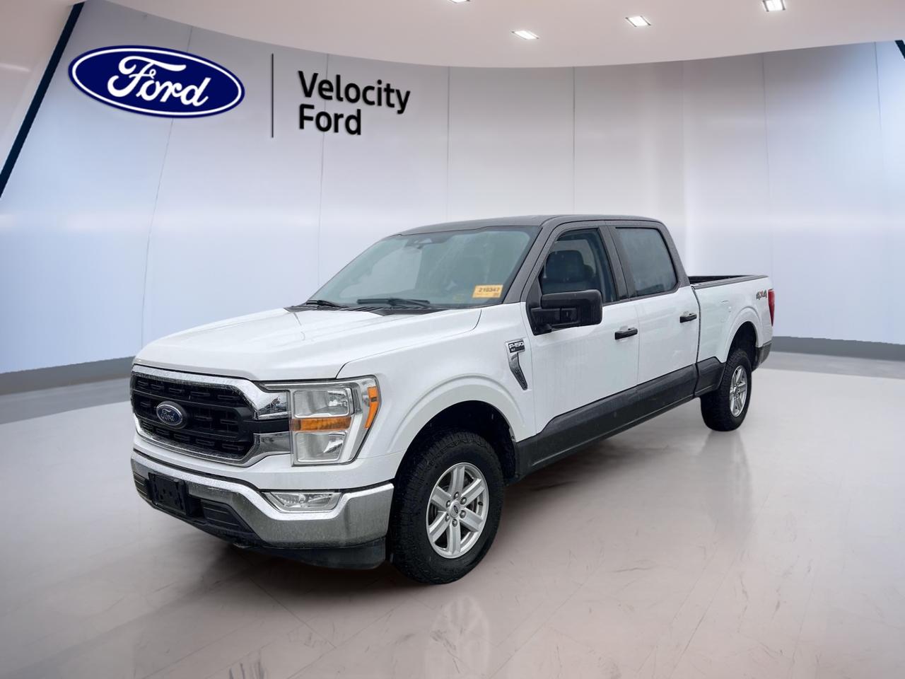 // ACCIDENT FREE!! //

This 2022 Ford F-150 XLT 4WD SuperCrew 6.5 Box at Velocity Ford in Moose Jaw is built for hard work and daily comfort. It pairs a capable 3.5-litre unleaded engine with automatic transmission and four-wheel drive. Finished in White with a Black interior, this used truck shows 86,982 km.

The 2022 Ford F-150 XLT 4WD SuperCrew 6.5 Box gives you four full doors, a roomy cabin, and a long 6.5-foot box for added utility. It is well equipped with practical features drivers use every day, plus key towing and safety technology that helps make each trip easier.

FEATURES OF THE F-150 XLT 4WD SuperCrew 6.5 Box
»» SuperCrew cab adds roomy rear seating
»» 6.5-foot box boosts cargo flexibility
»» Four-wheel drive adds year-round traction
»» 3.5-litre engine delivers strong capability

TRUCK FEATURES
»» Towing capacity rated at 4,671 kg
»» Rear tow hook adds useful recovery support
»» Off-road tires support rougher terrain
»» Long box helps carry larger loads

ADVANCED SAFETY FEATURES
»» Backup camera helps with reversing
»» Blind spot monitor adds lane awareness
»» Lane departure warning supports safer travel
»» Side and head airbags add protection

PERFORMANCE AND EFFICIENCY
»» 3.5-litre unleaded engine delivers solid power
»» Automatic transmission supports smooth shifting
»» Dual shift mode adds control
»» Four-wheel drive improves road grip

COMFORT AND CONVENIENCE
»» Cruise control helps on longer drives
»» Front air conditioning keeps cabin comfortable
»» Power windows add daily convenience
»» Driver lumbar support aids comfort

TECHNONOLGY AND CONNECTIVITY
»» Navigation system helps guide your route
»» Bluetooth integration supports hands-free calling
»» WiFi hotspot keeps devices connected
»» Steering wheel audio controls simplify use

CARGO SPACE
»» 6.5-foot box handles bigger gear
»» Rear trunk access aids loading ease
»» Four-door cab improves storage flexibility
»» Spare tire adds travel confidence

AWARDS & RECOGNITIONS
»» North American Truck of the Year, North American Car, Truck and Utility Vehicle of the Year, 2021
»» Best Buy Award, The Car Guide, 2022
»» Best Full-Size Pickup, Auto123.com, 2022

WHAT OTHER OWNERS LIKE
»» Strong towing ability for work needs
»» Spacious cab for family and gear
»» User-friendly tech for daily driving
»» Comfortable ride for a full-size truck

This truck includes anti-lock braking system, stability control, child safety locks, driver and passenger airbags, passenger airbag sensor, heated mirrors, electric mirrors, automatic headlights, fog lights, tinted windows, rear window defroster, tire pressure monitoring, satellite radio, and automatic door locks.

It also adds an adjustable steering wheel, illuminated driver and passenger vanity mirrors, passenger lumbar support, and power steering. These features help make this Ford a practical choice for drivers who want proven capability, useful comfort, and dependable everyday versatility.

This 2022 Ford F-150 XLT 4WD SuperCrew 6.5 Boxs VIN is: 1FTFW1E8XNFA82871.