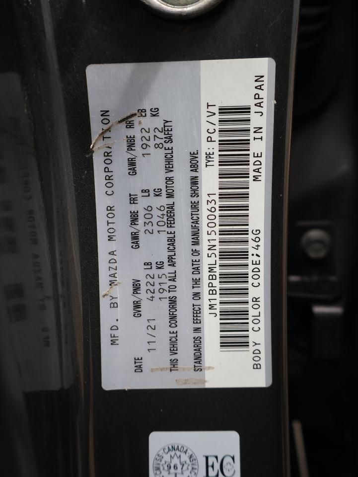 2022 Mazda MAZDA3 2.5T G-HB AWD CERTIFIED *1 OWNER*ACCIDENT FREE* 360"CAMERA NAV BLUETOOTH LEATHER HEATED SEATS SUNROOF P. SENSORS CRUISE ALLOYS Photo