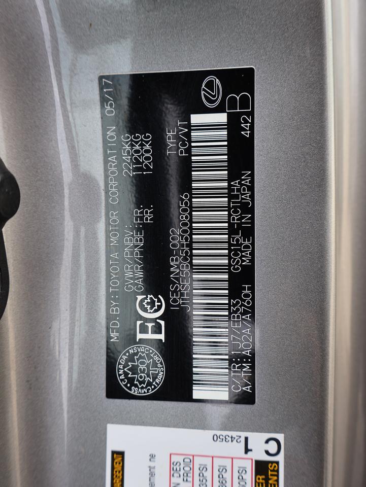 2017 Lexus RC 350 F-SPORT AWD CERTIFIED CAMERA NAV BLUETOOTH LEATHER COOL/HEAT SEAT/STEERING SUNROOF CRUISE ALLOYS Photo