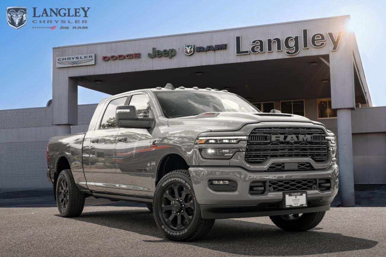 <p><strong>2026 Ram 3500 Laramie 4x4 Mega Cab 6'4" Box</strong></p><p>The 2026 Ram 3500 Laramie Mega Cab offers a blend of best-in-class heavy-duty capability and an incredibly spacious interior, making it the ultimate tool for demanding towing and long-haul comfort.</p><ul><li><p>Engine: 6.7L Cummins High-Output Turbo Diesel I-6 (430 hp, 1,075 lb-ft torque)</p></li><li><p>Drivetrain: 4x4 with 8-speed TorqueFlite heavy-duty automatic transmission</p></li><li><p>Max Towing: Up to 32,990 lbs</p></li><li><p>Infotainment: Uconnect 5 with 14.4-inch touchscreen display</p></li><li><p>Suspension: Heavy-duty suspension with available rear auto-leveling air system</p></li></ul><p>Come book a test drive at Langley Chrysler, conveniently located in Langley, British Columbia.</p>*All new vehicle purchases are plus the PDI accessory installs and any price increases provided by the manufacturer. For trucks the accessories will include wheel locks, spray-in liners, and mud flaps. For all other vehicles, wheel locks are standard, other equipment may apply. Confirm with the dealer.

<p>*All prices are net of all manufacturer incentives and/or rebates and are subject to change by the manufacturer without notice. All prices plus applicable taxes, applicable environmental recovery charges, documentation of $599 and full tank of fuel surcharge of $76 if a full tank is chosen.<br />Other items available that are not included in the above price:<br />Tire & Rim Protection and Key fob insurance starting from $599<br />Service contracts (extended warranties) for up to 7 years and 200,000 kms starting from $599<br />Custom vehicle accessory packages, mudflaps and deflectors, tire and rim packages, lift kits, exhaust kits and tonneau covers, canopies and much more that can be added to your payment at time of purchase<br />Undercoating, rust modules, and full protection packages starting from $199<br />Flexible life, disability and critical illness insurances to protect portions of or the entire length of vehicle loan?im?im<br />Financing Fee of $500 when applicable<br />Prices shown are determined using the largest available rebates and incentives and may not qualify for special APR finance offers. See dealer for details. This is a limited time offer.</p>