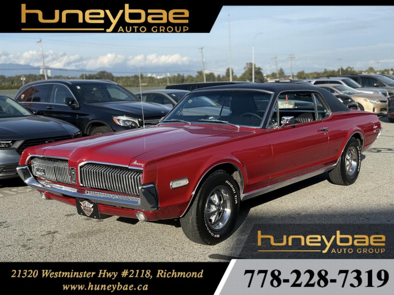 <p>1968 MERCURY COUGAR</p>
<p>Fresh Trade !! Rare Find</p>
<p>Clean title</p>
<p>LOW KMs</p>
<p>Disclaimer- All used cars are subject to $995 doc fee & taxes. Varies with vehicle & lenders.</p>
<p>VIEWINGS BY APPOINTMENT ONLY,</p>
<p>CALL OR EMAIL FOR VIEWING.</p>
<p>Stock#HB418</p>
<p>DL#50529</p>
<p>&nbsp;</p>
<p>7782287319</p>