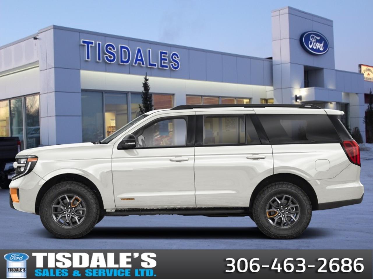 <b>High Output 3.5L EcoBoost, Leather Seats!</b><br> <br> <br> <br>Check out the large selection of new Fords at Tisdales today!<br> <br>The 2026 Ford Expedition stands out with bold exterior styling, confident proportions and the kind of stature that makes every arrival memorable. <br> <br>The 2026 Ford Expedition combines full-size capability, modern technology and versatile design to support whatever your day demands. Inside, the cabin features premium materials, thoughtful layout and seating built for comfort and convenience on every ride. With its confident presence, intelligent features and Fords reputation for capability, the Expedition delivers a luxury-level experience in an SUV built to go the distance.<br> <br>This Star White Tri-Coat SUV has an Automatic transmission and is powered by a 440HP 3.5L V6 Cylinder Engine. <br> <br> Our Expeditions trim level is Tremor. This full-size SUV is purpose-built for off-road adventurers who demand rugged capability alongside premium comfort and advanced tech. Its Terrain Management System with selectable drive modes, skid plates, Class IV towing equipment, and a 360° aerial view camera system provide confidence on challenging trails, while BLIS blind-spot monitoring, lane-keeping assist, and reverse brake assist enhance control in tricky conditions. Inside, heated and ventilated leather captains chairs, tri-zone climate control, a panoramic Vista Roof, power-folding third-row seating, integrated navigation, wireless Apple CarPlay/Android Auto, and a Bang & Olufsen sound system ensure every journey, whether deep in the backcountry or cruising the highway, is as comfortable and connected as it is capable. This vehicle has been upgraded with the following features: High Output 3.5L EcoBoost, Leather Seats.<br><br> View the original window sticker for this vehicle with this url <b><a href=http://www.windowsticker.forddirect.com/windowsticker.pdf?vin=1FMJU1RG6TEA33618 target=_blank>http://www.windowsticker.forddirect.com/windowsticker.pdf?vin=1FMJU1RG6TEA33618</a></b>.<br> <br>To apply right now for financing use this link: <a href=http://www.tisdales.com/shopping-tools/apply-for-credit.html target=_blank>http://www.tisdales.com/shopping-tools/apply-for-credit.html</a><br><br> <br/>    5.49% financing for 84 months. <br> Buy this vehicle now for the lowest bi-weekly payment of <b>$753.07</b> with $0 down for 84 months @ 5.49% APR O.A.C. ( Plus applicable taxes -  $699 administration fee included in sale price.    / Federal Luxury Tax of $2283.00 included.).  Incentives expire 2026-04-30.  See dealer for details. <br> <br>Tisdales is not your standard dealership. Sales consultants are available to discuss what vehicle would best suit the customer and their lifestyle, and if a certain vehicle isnt readily available on the lot, one will be brought in.<br> Come by and check out our fleet of 20+ used cars and trucks and 70+ new cars and trucks for sale in Kindersley.  o~o