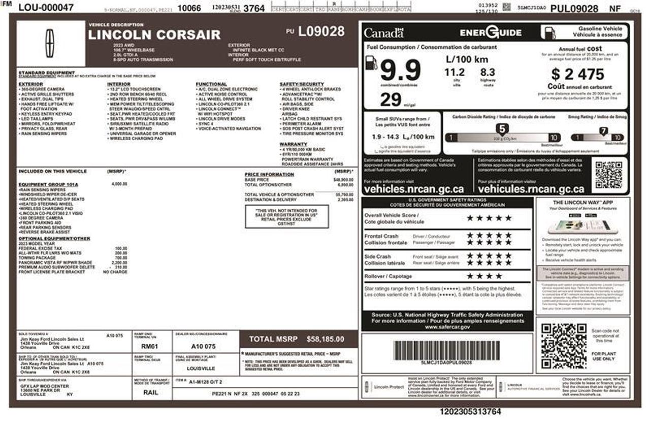 2023 Lincoln Corsair Base AWD W/Winter tire pkg Photo