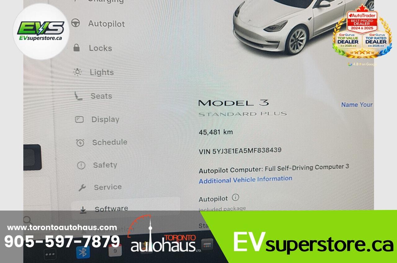 2021 Tesla Model 3 SR+ I OVER 100 TESLAS EVSUPERSTORE.CA Photo