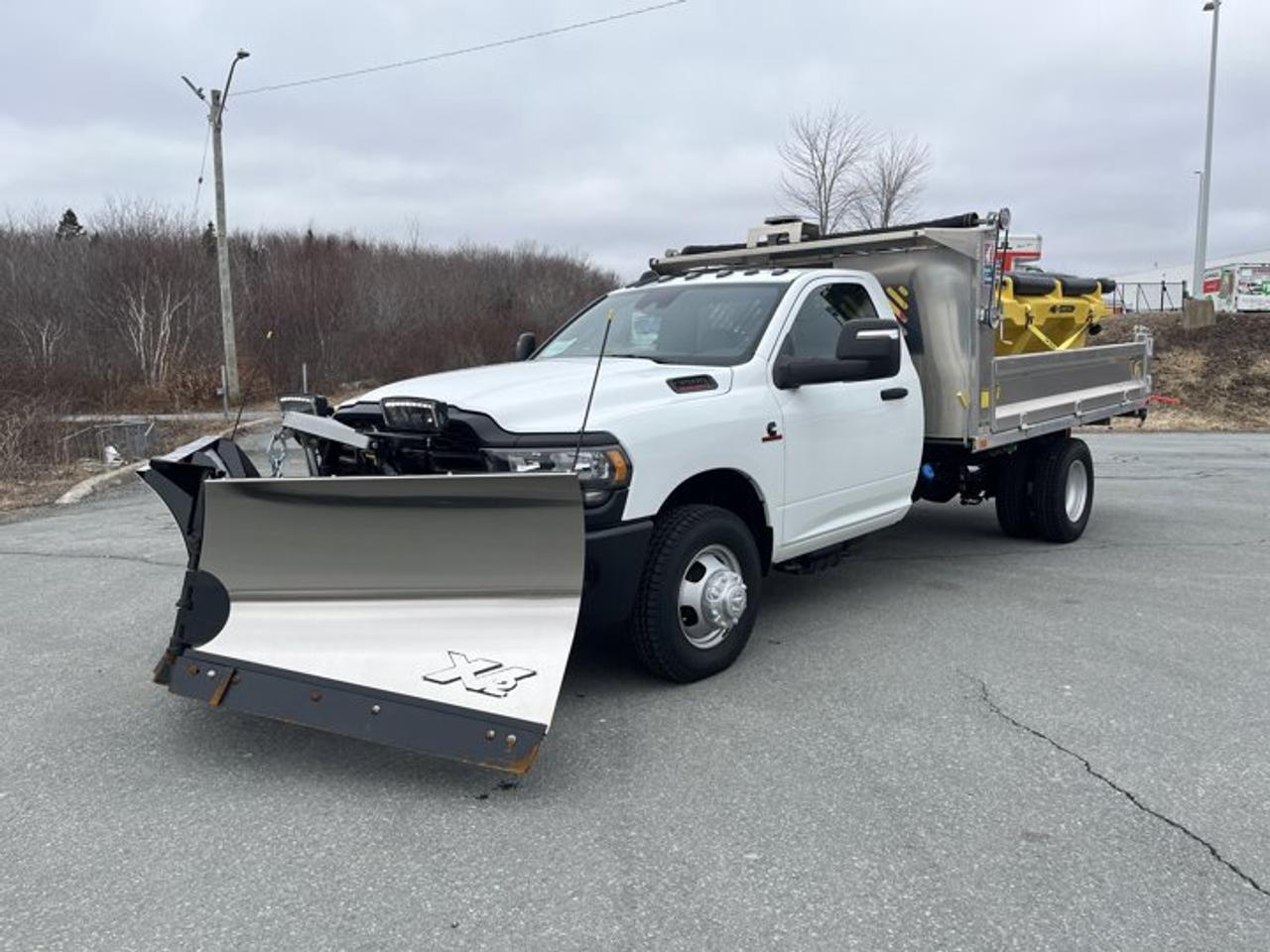 Meet the 2024 RAM 3500 Tradesman Demo, a heavy-duty truck built to handle demanding work with confidence. This like-new example at Steele Halifax Chrysler Dodge Jeep Ram FIAT in Halifax has only 16 km on the odometer. Its White exterior and Grey interior give it a clean, professional look.This 2024 RAM 3500 Tradesman pairs a 6.7-litre intercooled turbo diesel I-6 engine with an automatic transmission and 4-wheel drive. It is made for drivers who need strong capability, simple function, and dependable performance. With two doors and a focused work-ready layout, it is ready for the job.FEATURES OF THE 3500 TradesmanDurable heavy-duty truck built for hard work6.7-litre turbo diesel I-6 powerAutomatic transmission for easy daily operationFour-wheel drive for added tractionTRUCK FEATURESHeavy-duty platform designed for demanding tasksTurbo diesel torque supports strong pulling powerFour-wheel drive helps on rough surfacesSpare tire adds useful jobsite confidenceADVANCED SAFETY FEATURESHalogen headlamps offer clear forward visibilityRain-sensing wipers help in changing weatherFour-wheel drive supports steady road gripSpare tire adds backup peace of mindPERFORMANCE AND EFFICIENCY6.7-litre turbo diesel delivers strong torqueAutomatic transmission supports smooth power deliveryFour-wheel drive improves traction in conditionsDemo status with only 16 kmCOMFORT AND CONVENIENCEPower windows add simple daily convenienceTwo-door cab allows easy front accessGrey interior creates a clean cabinRain-sensing wipers reduce driver distractionTECHNONOLGY AND CONNECTIVITYClear controls support easy truck operationAutomatic transmission simplifies everyday driving tasksFunctional cabin layout keeps essentials closeDriver-focused design supports workday usabilityCARGO SPACEPickup bed supports tools and materialsHeavy-duty design suits demanding cargo needsTwo-door layout prioritizes work-ready practicalitySpare tire helps support remote travelWHAT OTHER OWNERS LIKEStrong diesel torque for heavy-duty tasksFour-wheel drive for confident tractionWork-focused design with simple controlsDurable capability for daily job demandsThis 2024 RAM 3500 Tradesmans VIN is: 3C7WRTBL0RG410477.We invite you to book a viewing and test drive at your earliest convenience