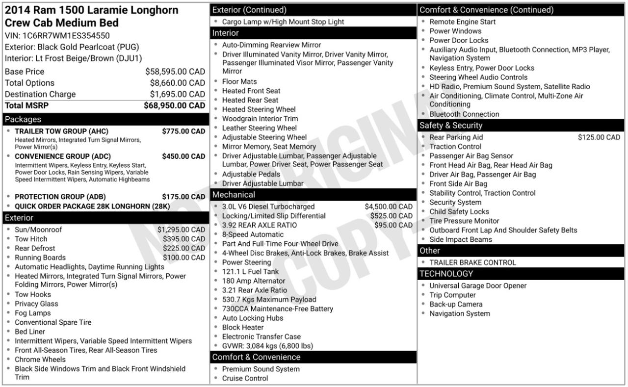 2014 RAM 1500 Longhorn 28K|NAV|CONVENIENCE PK|TRAILER PK|PROTECTION PK Photo