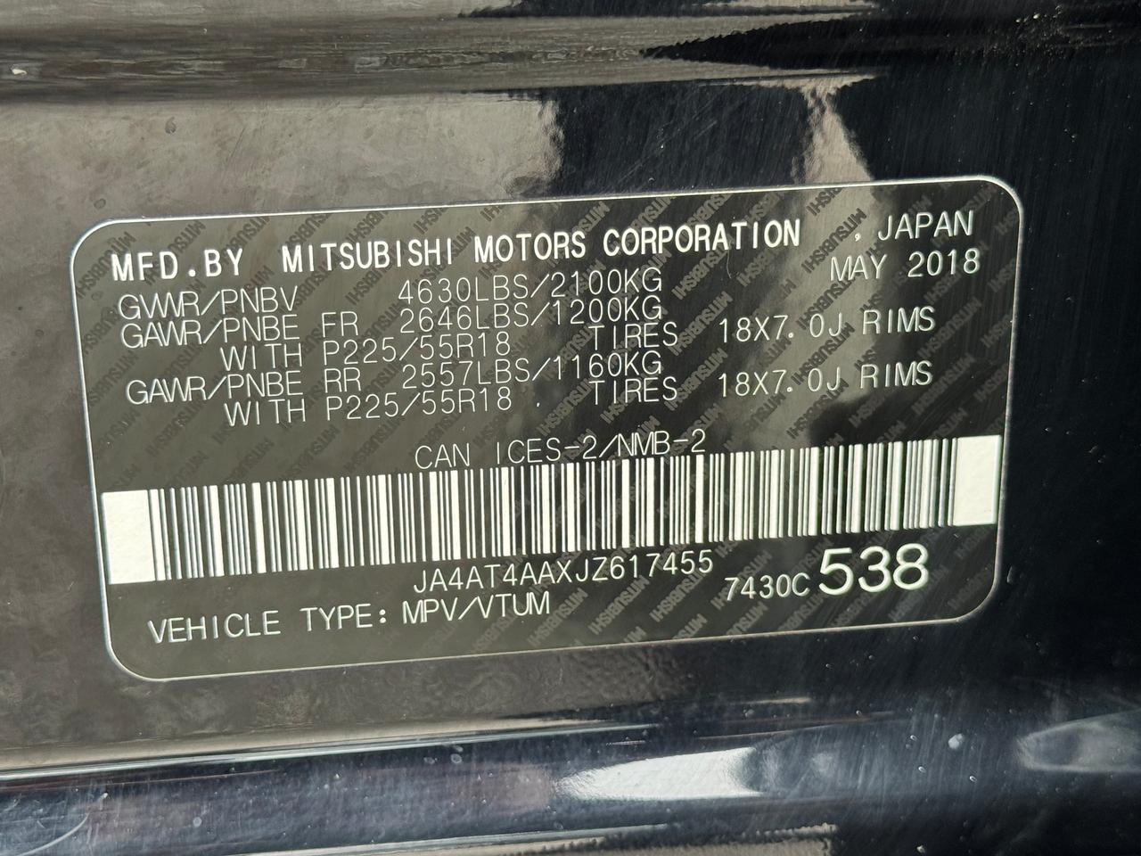 2018 Mitsubishi Eclipse Cross SE S-AWD+Adaptive Cruise+CLEAN CARFAX Photo