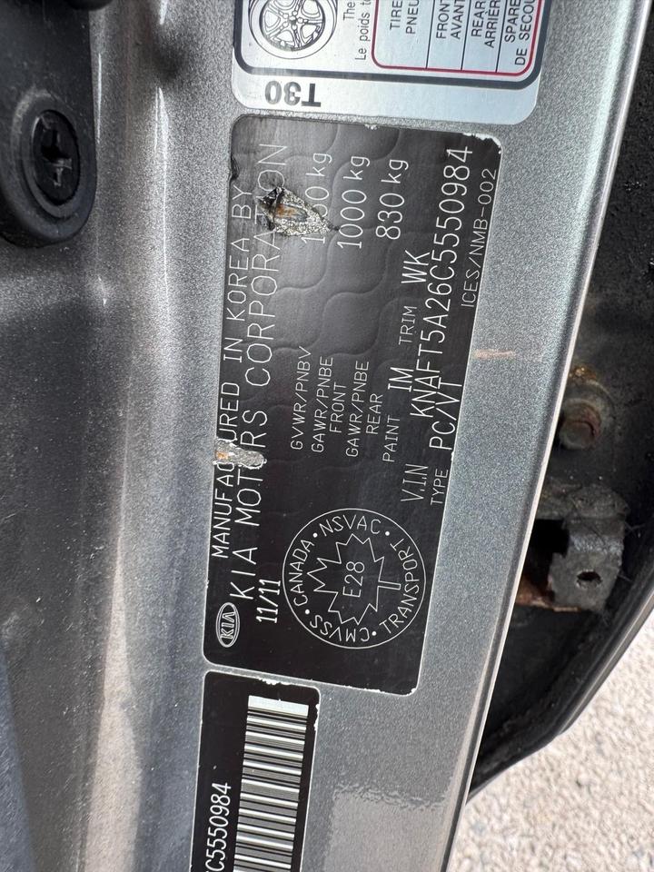 2012 Kia Forte5 LX, WELL MAINTAINED, 185KMS, CERTIFIED Photo