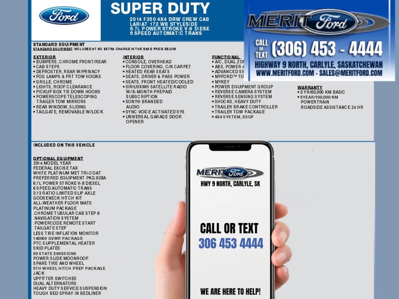 2014 Ford F-350 Super Duty DRW Platinum 6.7L DIESEL 928A+ Photo2