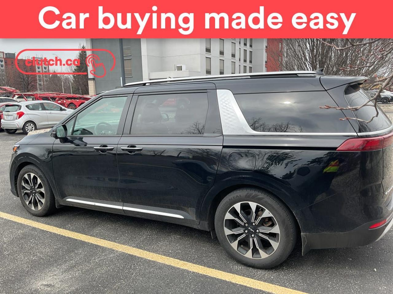 Power Tailgate/Hatch, Power Sliding Doors, Auto Dimming Rearview Mirror and more!<br> <br>Clutch is the largest online used car retailer in Canada, delivering a seamless, hassle-free car-buying experience to drivers everywhere. Shop thousands of used cars online, get the right one delivered to your door, and enjoy peace of mind with our 10-Day Money-Back Guarantee. How sweet is that? To learn more, visit clutch.ca.<br> <br>The top features for this car include:<br> <br>Brake Assist<br>Power Tailgate/Hatch<br>Power Sliding Doors<br>Auto Dimming Rearview Mirror<br>Front Heated Seats<br>Climate Control<br>Dual Zone Front Climate Control<br>Rear Climate Control<br>Bluetooth Music<br>Touchscreen Display<br>Cruise Control<br>Adaptive Cruise Control<br>Integrated Garage Door Opener<br>12V Outlet<br>Hands Free Device Connectivity<br>Apple CarPlay<br>Android Auto<br>Wireless Charging<br>USB Input<br>Keyless Entry<br>Passive Keyless Entry<br>Push Button Start<br>Keyfob Remote Start<br>Power Folding Exterior Mirrors<br>Lane Departure Warning<br>Active Lane Keep Assistance<br>Blindspot Sensors<br>Forward Collision Mitigation<br>Rear Collision Warning<br>Rear Collision Mitigation<br>Rear Cross Traffic Alert<br>Driver Attention Alert<br>Heated Steering Wheel<br>Hill Assistance<br>Automatic High Beams<br>Rear View Camera<br>Parking Sensors<br>Rear Parking Sensors<br>Power Driver Seat<br>Power Passenger Seat<br>App Remote Start<br>Pedestrian Detection<br> <br>Seamless home delivery - Delivery to your door in a matter of days. Available on select packages.<br> <br>Try it out for 10 days - If you do not like it, we will take it back. <br> <br>Quality assured - All cars go through our rigorous 210-point inspection and reconditioning process.<br> <br>Peace of mind - Warranty and protection plans available.<br> <br>Haggle-free - No haggling or hard sells.<br> <br>100% Transparency - Full inspection reports on every car, including high-res photography and a free Carfax report.<br> <br>Listed price is for cash purchase only and does not include taxes, Shipping Fees (if applicable), Delivery Fees (if applicable), government licensing fees.<br> <br>Previous Provincial Registrations:<br>Ontario<br> <br>Stock # 94029