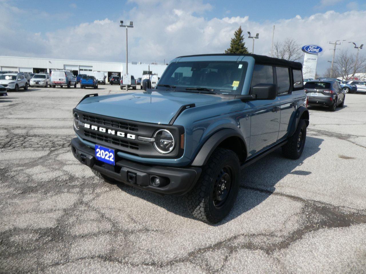 Leather, Backup Camera, Heated Seats, 4X4, Non Smoker. Recent Arrival! Area 51 2022 Ford Bronco Black Diamond | Backup Cam | Heated Seats | CARFAX One-Owner. Save time, money, and frustration with our transparent, no hassle pricing. Using the latest technology, we shop the competition for you and price our pre-owned vehicles to give you the best value, upfront, every time and back it up with a free market value report so you know you are getting the best deal! Every Pre-Owned vehicle at Ken Knapp Ford goes through a high quality, rigorous cosmetic and mechanical safety inspection. We ensure and promise you will not be disappointed in the quality and condition of our inventory. A free CarFax Vehicle History report is available on every vehicle in our inventory. Ken Knapp Ford proudly sits in the small town of Essex, Ontario. We are family owned and operated since its beginning in November of 1983. Ken Knapp Ford has used this time to grow and ensure a convenient car buying experience that solely relies on customer satisfaction; this is how we have won 23 Presidents Awards for exceptional customer satisfaction! If you are seeking the ultimate buying experience for your next vehicle and want the best coffee, a truly relaxed atmosphere, to deal with a 4.7 out of 5 star Google review dealership, and a dog park on site to enjoy for your longer visits; we truly have it all here at Ken Knapp Ford. Where customers dont care how much you know, until they know how much you care.