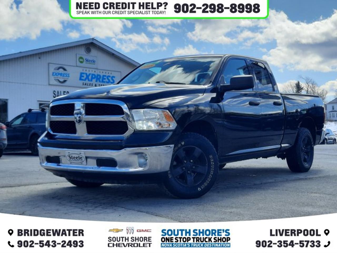 Recent Arrival! Brilliant Black Crystal Pearlcoat 2015 Ram 1500 ST For Sale, Bridgewater 4WD 6-Speed Automatic HEMI 5.7L V8 VVT 17 x 7 Aluminum Wheels, 40/20/40 Split Bench Seat, 6 Speakers, ABS brakes, Air Conditioning, Antenna, Bluetooth Integrated Voice Command, Brake assist, Carpet Floor Covering, Chrome Appearance Group, Chrome Front Bumper, Chrome Grille, Chrome Rear Bumper, Cloth 40/20/40 Bench Seat, Delay-off headlights, Electronic Stability Control, Fog Lamps, Front & Rear Floor Mats, Front anti-roll bar, Front Armrest w/Cupholders, Fully automatic headlights, Heated door mirrors, Low tire pressure warning, Occupant sensing airbag, Overhead Console, Power door mirrors, Power steering, Power windows, Quick Order Package 25A ST, Radio data system, Rear Folding Seat, Rear step bumper, Remote Keyless Entry, Speed control, ST Popular Equipment Group, SXT Appearance Group, Tachometer, Temperature & Compass Gauge, Traction control, Variably intermittent wipers, Voltmeter.