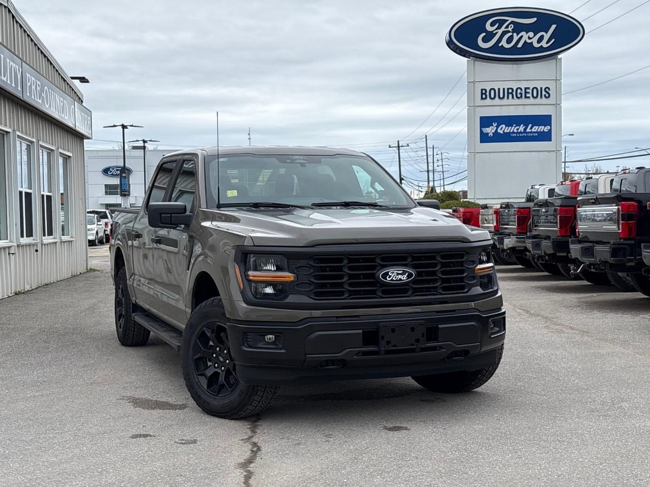 <p>The 2026 Ford F-150 STX 4WD SuperCrew 5.5' Box in stunning gray is the ultimate companion for those seeking power and durability. With a 4×4 drivetrain, this truck ensures superior handling and performance both on and off the road.</p><p>Step into a modern aesthetic with its functional and stylish black interior. The roomy SuperCrew cab layout provides ample space, ensuring comfort for every passenger. Enjoy convenience with features like alloy wheels and the seamless integration of design and functionality. The truck's heated mirrors are an appreciated touch, especially during colder months.</p><p>Equipped with advanced tech amenities, the F-150 STX features a backup camera, Bluetooth connectivity, and a user-friendly smart device integration that keeps you connected while on the move. Safety and ease are paramount with additions like brake assist, lane assist, and parking sensors. The vehicle also boasts a wi-fi hotspot and satellite radio to enhance your driving experience with entertainment and connectivity options.</p><p>This truck is perfectly suited for individuals and families in need of a reliable, powerful vehicle for work or adventure. Contact our dealership today to learn more about this impressive 2026 Ford F-150 STX and how it can complement your lifestyle.</p> <p><span style=color:rgb( 58 , 80 , 95 )>The discount shown on vehicle represents the </span><u>Cash Purchase</u><span style=color:rgb( 58 , 80 , 95 )> discount and is inclusive of all non-stackable and stackable cash purchase discounts from Ford of Canada and Bourgeois Motors Ltd. and is offered in lieu of sub-vented lease or finance rates. To get details on current discounts applicable to this and other vehicles in our inventory for Lease and Finance customer, see a member of our team. All offers for lease or finance are On Approved Credit (OAC).While every effort is made to ensure the accuracy of discounts and programs, programs are subject to change without notice </span><span style=color:rgb( 119 , 119 , 119 )>and may not be accurate or completely current. While every reasonable effort is made to ensure the accuracy of this data, we are not responsible for any errors or omissions contained on these pages.</span></p> <p><strong>Why Choose the Bourgeois Auto Group?</strong></p><p>For 80 years, Bourgeois Auto Group has been delivering exceptional automotive experiences. Our factor trained teams work to ensure you receive the shopping experience you deserve; whether you're looking for a new or new-to-you vehicle.</p><p>Shop 24/7 with our online showroom and chat service, ensuring convenience every step of the way. No hidden fees, full disclosure, and every pre-owned vehicle comes with a Carfax® report for peace of mind.</p><p>We offer a wide selection of pre-owned vehicles, all competitively priced using real-time market data. Get the best deal on your purchase and trade-in with our free Live Market Analysis report.</p><p>Looking to sell your car? We buy any make or modelno purchase required. Our simple to use online trade valuation tool will provide you with a clear, transparent selling experience whether you buy our car or not.</p><p>Backed by hundreds dedicated employees across 4 convenient locations, were here to meet all your automotive needs. Visit us in Midland or Parry Sound and explore our inventory or schedule your next service today.</p> <p><strong>Financing Your Next Vehicle with Bourgeois Motors Ford in Midland:</strong></p><p>At Bourgeois Motors Ford, we make financing your next vehicle simple and stress-free! Our team works with trusted lenders to find flexible options tailored to your budget. Drive away with confidenceapply today!</p><p>Take advantage of our online pre-qualification tool, backed by Equifax and TD Bank to find the payment that works for you. Simply <a href=https://www.bourgeoismotors.com/free-credit-check/ rel=nofollow><strong>CLICK HERE</strong></a><strong> </strong>to use our secure online credit tool with no impact to your credit.</p>