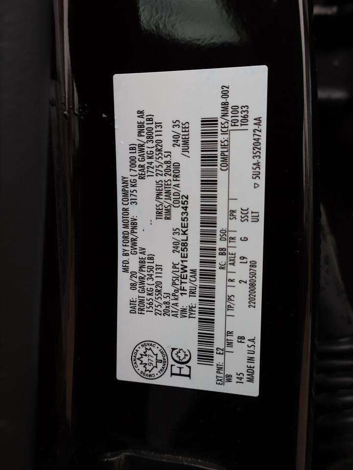 2020 Ford F-150 V8 SPORT 4WD CERTIFIED *ACCIDENT FREE* CAMERA BLUETOOTH HEATED SEATS CRUISE ALLOYS Photo