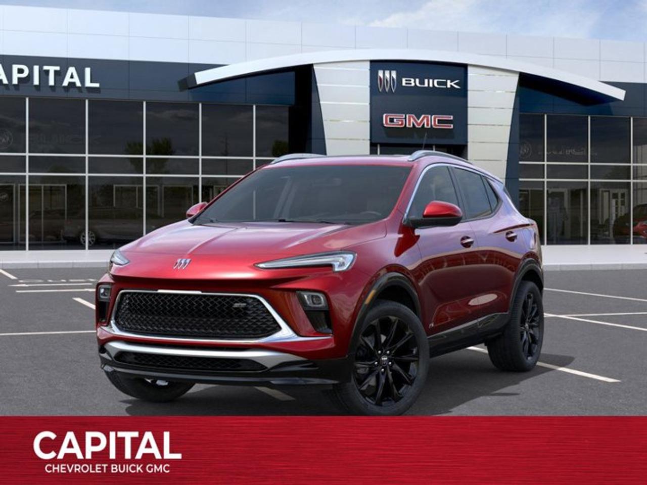 This Buick Encore GX delivers a Turbocharged 1.3/ engine powering this Automatic transmission. TRANSMISSION, 9-SPEED AUTOMATIC, 9T4X, GEN 1 (STD), SPORT TOURING PREFERRED EQUIPMENT GROUP includes standard equipment, LPO, SPORT PEDAL KIT.* This Buick Encore GX Features the Following Options *LPO, INTERIOR PROTECTION PACKAGE includes (CAV) Cargo liner, LPO, (RIA) All-weather floor liners, LPO and (SBZ) Sport pedal kit, LPO, EXPERIENCE BUICK PACKAGE includes (C3U) power moonroof and (RVB) 19 Gloss Black aluminum wheels , LPO, CARGO LINER, LPO, ALL-WEATHER FLOOR LINERS, ENGINE, ECOTEC 1.3L TURBO (GM-estimated 155 hp [115 kW] @ 5,600 rpm / 174 lb-ft torque [236 Nm] @ 1,600 rpm FWD/AWD models) (STD), ENGINE BLOCK HEATER, BRILLIANT RED, Wireless Apple CarPlay/Wireless Android Auto, Wipers, front intermittent with pulse washers, Wiper, rear intermittent.* Stop By Today *Come in for a quick visit at Capital Chevrolet Buick GMC Inc., 13103 Lake Fraser Drive SE, Calgary, AB T2J 3H5 to claim your Buick Encore GX!