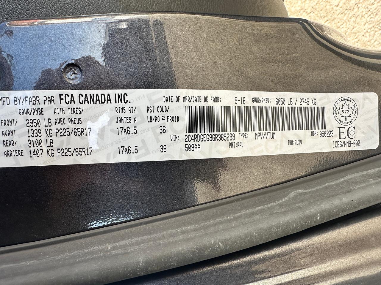 2016 Dodge Grand Caravan R/T Heated-Leather PowerGate/Doors DVD Stow'N'Go Photo