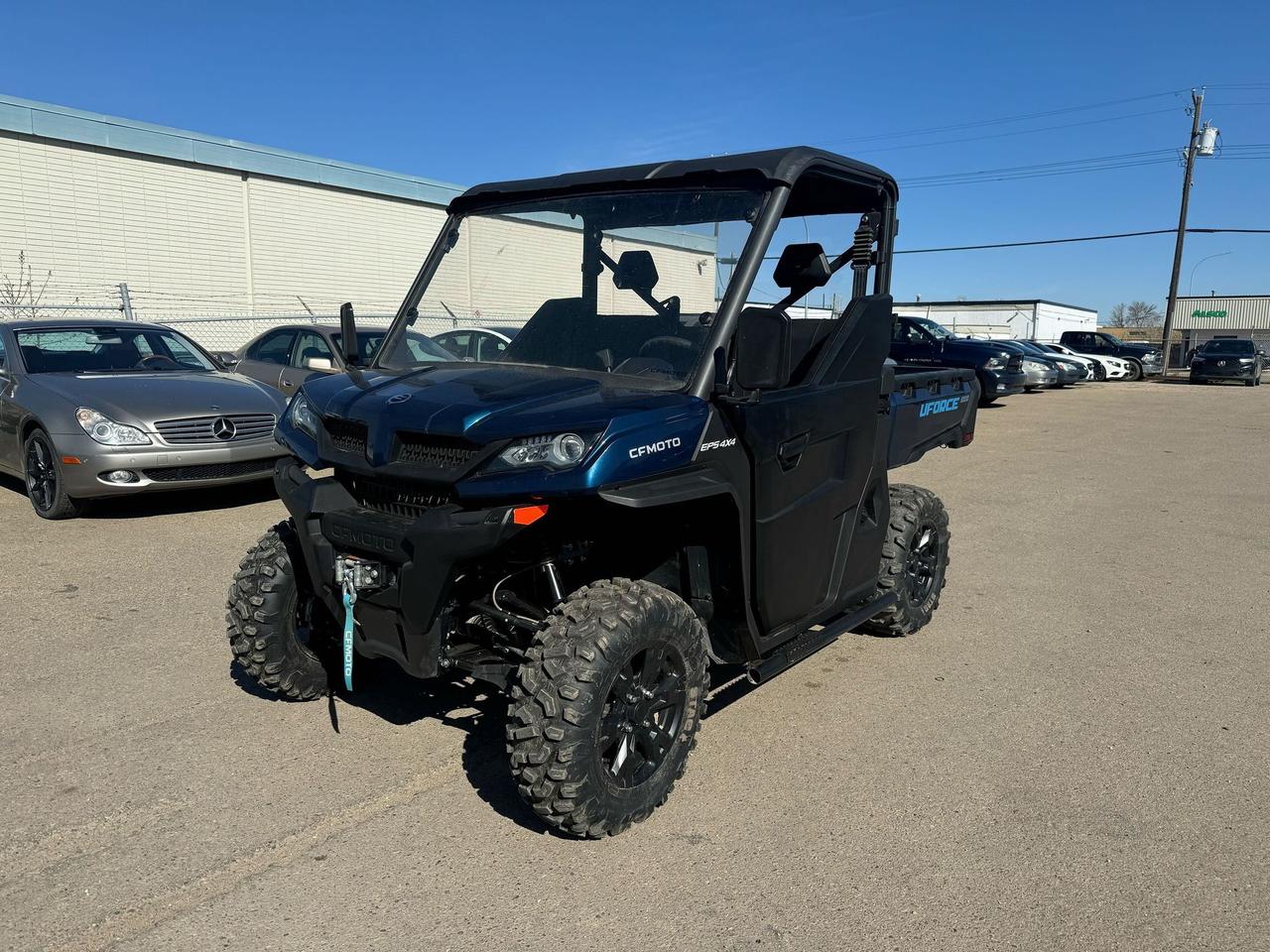 <p data-start=179 data-end=479>When there&rsquo;s work to be done and no room for compromise, the 2023 CFMOTO UForce 1000 is ready to show up and get after it. With a powerful 963cc V-Twin engine delivering 79 horsepower, this rugged side-by-side is built to tow, haul, and muscle through your toughest tasks &mdash; no matter the terrain.</p><p data-start=179 data-end=479>&nbsp;</p><p data-start=481 data-end=736>Compact enough to maneuver tight trails yet tough enough to take on serious loads, the UForce 1000 features a 1,000-lb capacity dump box, 2,000-lb towing capability, and a comfortable two-seat cab with adjustable driver positioning and intuitive controls.</p><p data-start=481 data-end=736>&nbsp;</p><p data-start=738 data-end=1025>Equipped with premium features like electronic power steering, engine braking, LED lighting, and a 3,500-lb winch, the 2023 UForce 1000 is your reliable partner for the farm, the job site, the hunting camp &mdash; and anywhere else you need a serious side-by-side that works as hard as you do.</p><p data-start=738 data-end=1025>&nbsp;</p><p data-start=200 data-end=500>&nbsp;</p><p data-start=1027 data-end=1220>Whether it&rsquo;s hauling gear, clearing trails, or putting in long days on the land, the 2023 UForce 1000 is built to deliver. Reach out now for flexible financing and fast nationwide delivery!</p>
