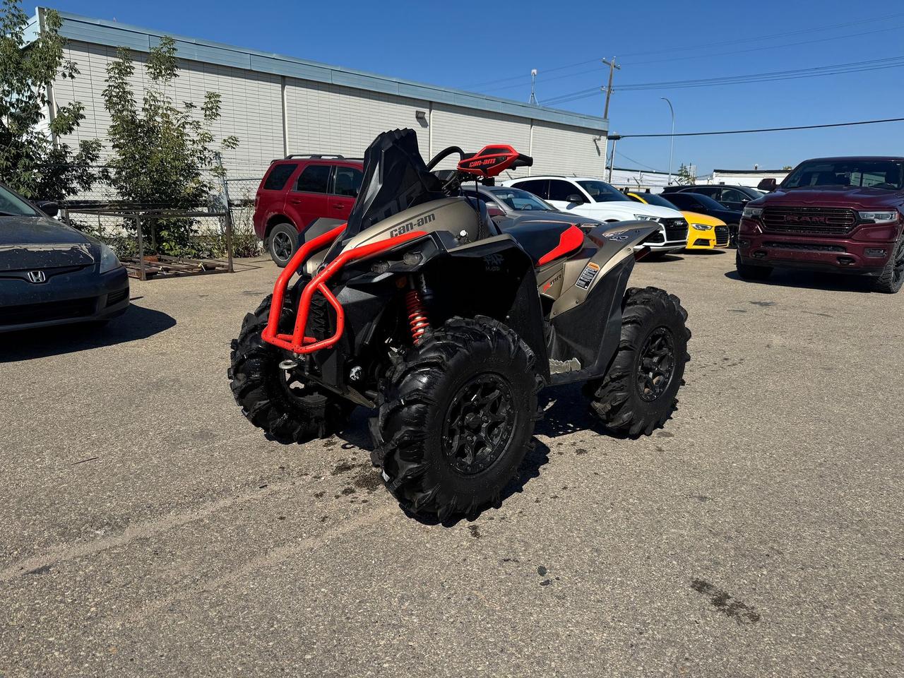<p data-start=153 data-end=475>The 2023 Can-Am Renegade X MR 1000R is built for riders who crave extreme mud performance and aggressive sport handling in one powerhouse ATV. Powered by a 91 HP Rotax 976cc V-Twin engine, it delivers explosive acceleration, relentless torque, and the strength to blast through the deepest mud holes and toughest trails.</p><p data-start=153 data-end=475>&nbsp;</p><p data-start=477 data-end=814>Purpose-built for mud dominance, the Renegade X MR comes equipped with a factory snorkeled CVT and engine intakes, a relocated radiator for maximum cooling, and a mud-tuned CVT transmission designed for low-end power delivery. The Visco-4Lok auto-locking front differential ensures maximum traction when the terrain gets unpredictable.</p><p data-start=477 data-end=814>&nbsp;</p><p data-start=816 data-end=1128>With 30&rdquo; ITP Cryptid tires on 14&rdquo; aluminum wheels and 13 inches of ground clearance, this machine claws through mud and ruts with confidence. Suspension includes arched double A-arms and Torsional Trailing Arm Independent (TTI) rear suspension, providing stability and control even in the most extreme terrain.</p><p data-start=816 data-end=1128>&nbsp;</p><p data-start=1130 data-end=1426>This 1-seater also comes equipped with a 3,500-lb winch, aggressive mud-ready floorboards, full skid plate protection, and bold X MR styling. Inside, you&rsquo;ll find durable controls, a rider-focused cockpit, and the rugged build quality that makes Can-Am machines a leader in off-road performance.</p><p data-start=161 data-end=451>&nbsp;</p><p data-start=1428 data-end=1523 data-is-last-node= data-is-only-node=>Call or message us today to learn more about financing, trade-ins, or delivery across Canada.</p>