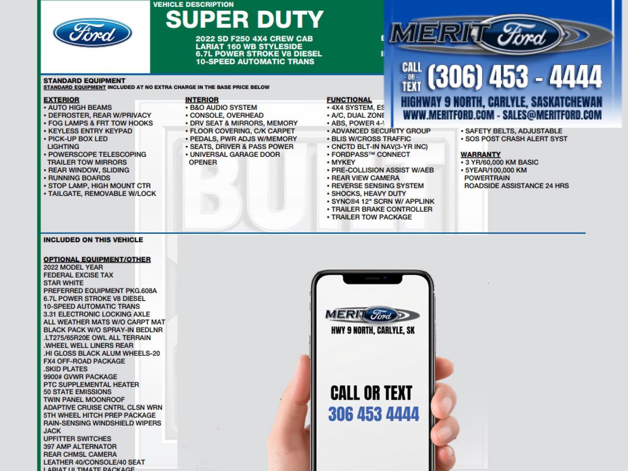 2022 Ford F-250 Super Duty SRW LARIAT 6.7L POWER STROKE V8 DIESEL 608A+ Photo1