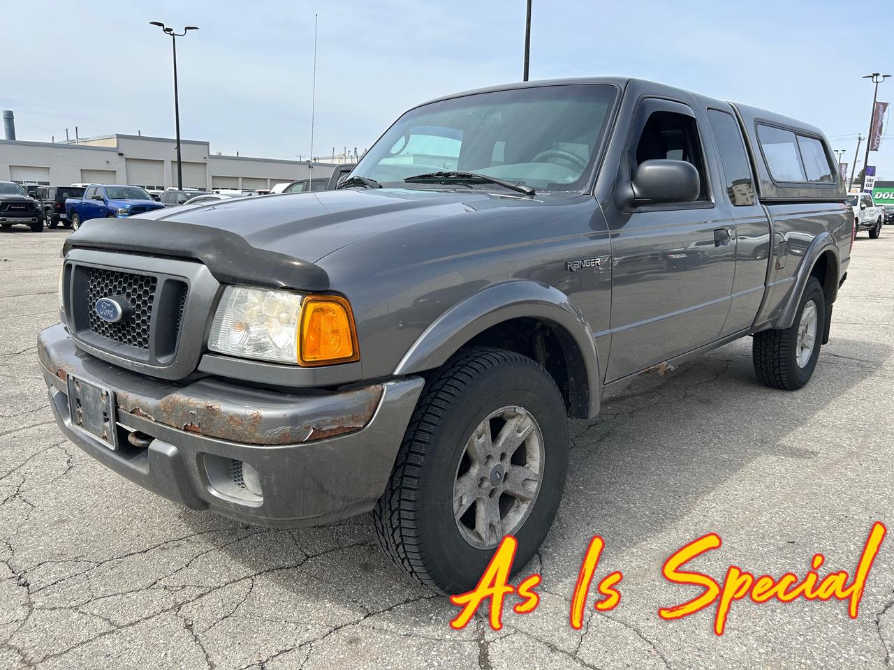 <br><br>
This vehicle is being sold AS IS/AS TRADED and is not represented as being in roadworthy condition, mechanically sound or maintained at any guaranteed level of quality. The vehicle may not be fit for use as a means of transportation and may require substantial repairs at the purchasers expense. It may not be possible to register the vehicle to be driven in its current condition.
<br><br><p>Experience rugged dependability and versatile performance with this 2005 Ford Ranger 4x4, perfectly suited for Canadian terrains and active lifestyles. </p><p>This grey 2005 Ford Ranger is built to handle the demands of both work and adventure. Powered by a robust 4.0L 6-cylinder engine, it delivers reliable power and torque, making it ideal for towing, hauling, or navigating challenging off-road conditions. The 4x4 drivetrain ensures confident traction on slippery roads, gravel paths, or snowy backcountry trails, giving you peace of mind no matter the season. Its compact size makes it nimble in urban settings while still offering a practical bed for transporting gear, tools, or recreational equipment. Whether you&rsquor;re a tradesperson needing a tough, no-nonsense truck or an outdoor enthusiast craving a vehicle that can keep up with your weekend excursions, this Ranger blends capability with a straightforward, durable design. The solid construction and proven performance history of the Ford Ranger make it a trusted choice for those who value functionality and resilience. With this truck, you&rsquor;re ready to tackle the workweek and the weekend with equal confidence.</p><p></p>&zwnj;