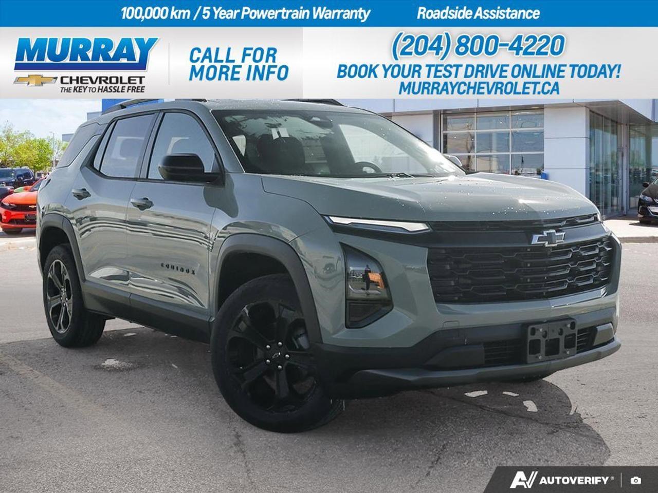 * MIDNIGHT EDITION * * ENGINE BLOCK HEATER * * CONVENIENCE PACKAGE II *  Discover the 2026 Chevrolet Equinox AWD LT in the vibrant heart of Winnipeg. This sport utility vehicle boasts a striking Cacti Green exterior complemented by the sophisticated Black Evotex seat trim, making every journey an experience of style and comfort.  Under the hood, the Equinox is powered by a dynamic 1.5L Turbocharged DOHC 4-cylinder engine, ensuring a thrilling drive with every press of the pedal. Paired with an 8-speed automatic transmission, this combination delivers seamless power and efficiency, enhancing your driving experience.  Equipped with cutting-edge technology, the Equinox provides features such as Remote Engine Start and MP3 Capability, ensuring every drive is convenient and entertaining. The WiFi Hotspot keeps you connected, while the integrated safety features, including Lane Departure Warning and Adaptive Cruise Control, provide peace of mind on every adventure.  Dealer Permit #1740