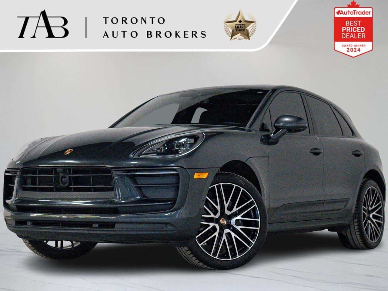 The 2024 Porsche Macan PREMIUM PLUS PKG combines the exhilarating performance you expect from Porsche with luxury features and cutting-edge technology. This Canadian vehicle comes with a clean Carfax report and the added peace of mind of the remaining manufacturer warranty until August 28th, 2028, or up to 80,000 km. With 21-inch wheels.

Key Features Include:

Vulcano Gray Metallic  $790
Premium Package Plus  $4,170
Panoramic Roof System
Adaptive Sport Seats Plus (18-way) with Memory Package  $430
Heated Seats (Rear)
Ventilated Seats (Front)
LED Headlights in Black incl. Porsche Dynamic Light System Plus (PDLS+)  $600
Lane Change Assist (LCA)
Model Designation on Rear in Exterior Color  $300
Sport Tailpipes in Black  $1,090
Wheel Center Caps with Colored Porsche Crest  $220
21" 911 Turbo Design Wheels  $4,470
Heated GT Sport Steering Wheel in Leather  $370
BOSE Surround Sound-System  $1,130
Preparation for Deletion of Model Designation
Clear LED Taillights  $1,040
Heated Windshield  $520
Self Steering ParkAssist  $440
Preparation for Porsche Dashcam (Front and Rear)  $150
Surround View  $1,360

NOW OFFERING 3 MONTH DEFERRED FINANCING PAYMENTS ON APPROVED CREDIT. 

WE OFFER THE BEST FINANCE RATES, AND DONT CHARGE ANY FINANCING FEE 

Looking for a top-rated pre-owned luxury car dealership in the GTA? Look no further than Toronto Auto Brokers (TAB)! Were proud to have won multiple awards, including the 2024 AutoTrader Best Priced Dealer, the 2024 CarGurus Award, the 2025 Top Choice Award, the 2025 Consumer Satisfaction Award, the 2025 Canadian Choice Award, the 2025 Three Best Rated Dealer Award, and many more!

With 30 years of experience serving the Greater Toronto Area, TAB is a respected and trusted name in the pre-owned luxury car industry. Our 30,000 sq.Ft indoor showroom is home to a wide range of luxury vehicles from top brands like BMW, Mercedes-Benz, Audi, Porsche, Land Rover, Jaguar, Aston Martin, Bentley, Maserati, and more. And we dont just serve the GTA, were proud to offer our services to all cities in Canada, including Vancouver, Montreal, Calgary, Edmonton, Winnipeg, Saskatchewan, Halifax, and more.

At TAB, were committed to providing a no-pressure environment and honest work ethics. As a family-owned and operated business, we treat every customer like family and ensure that every interaction is a positive one. Come experience the TAB Lifestyle at its truest form, luxury car buying has never been more enjoyable and exciting!

We offer a variety of services to make your purchase experience as easy and stress-free as possible. From competitive and simple financing and leasing options to extended warranties, aftermarket services, and full history reports on every vehicle, we have everything you need to make an informed decision. We welcome every trade, even if youre just looking to sell your car without buying, and when it comes to financing or leasing, we offer same day approvals, with access to over 50 lenders, including all of the banks in Canada. Feel free to check out your own Equifax credit score without affecting your credit score, simply click on the Equifax tab above and see if you qualify.

Call us today or visit our website to learn more about our inventory and services. And remember, all prices exclude applicable taxes and licensing, and vehicles can be certified at an additional cost of $999.