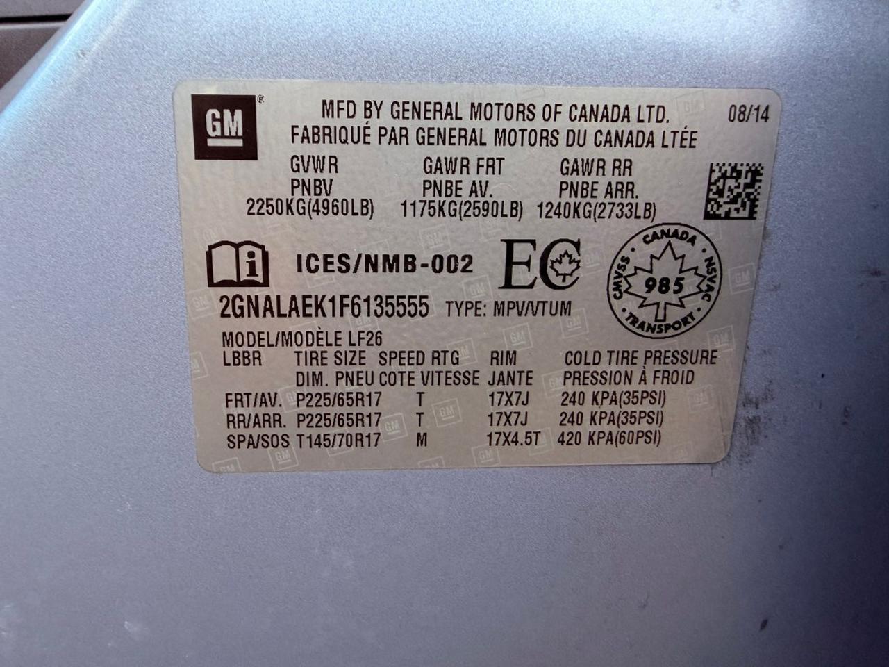 2015 Chevrolet Equinox LS Front-wheel Drive Automatic Photo