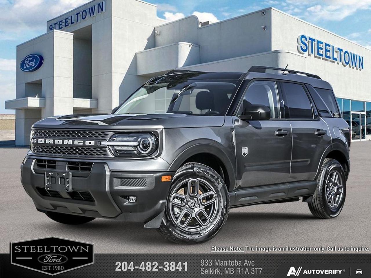 <b>Heated Seats,  Adaptive Cruise Control,  Lane Keep Assist,  Collision Mitigation!</b><br> <br> <br> <br>We value your TIME, we wont waste it or your gas is on us!   We offer extended test drives and if you cant make it out to us we will come straight to you!<br> <br>The 2026 Ford Bronco Sport blends bold off-road styling, athletic capability and everyday versatility into one compact SUV built for adventure. <br> <br>The 2026 Ford Bronco Sport combines rugged styling, modern tech and flexible utility to create a compact SUV that doesnt compromise on spirit. Inside, the cabin features quality materials, intuitive connectivity and thoughtful design to keep passengers comfortable and engaged. With its trail-ready attitude, confident presence and Fords heritage of capability, the Bronco Sport is built to carry your lifestyle forward.<br> <br>This Carbonized Grey Metallic SUV has an Automatic transmission and is powered by a 181HP 1.5L 3 Cylinder Engine. <br> <br> Our Bronco Sports trim level is Big Bend. Inside, heated cloth bucket seats with power adjustability, a user-friendly 13.2-inch SYNC 4 display, and wireless Apple CarPlay, Android Auto, and Alexa integration make every drive comfortable and connected. Adaptive cruise control with stop-and-go, a proximity key with push-button start, and smart device remote start enhance convenience, while voice-activated climate control and clever storage solutions add refinement to its rugged personality. The cabins modern design features metallic accents and soft-touch materials that complement its functional layout. Outside, bold 17-inch carbonized grey alloy wheels, LED headlights, and black body trim give it a confident stance, while the Terrain Management System with five G.O.A.T. modes optimizes traction for every driving condition. Safety is prioritized through Ford Co-Pilot360 technologies, including BLIS with Cross-Traffic Alert, Pre-Collision Assist with Automatic Emergency Braking, Lane Keeping Assist, and a rearview camera, ensuring peace of mind on both city streets and untamed trails. This vehicle has been upgraded with the following features: Heated Seats, Adaptive Cruise Control, Lane Keep Assist, Collision Mitigation.<br><br> View the original window sticker for this vehicle with this url <b><a href=http://www.windowsticker.forddirect.com/windowsticker.pdf?vin=3FMCR9BN9TRE37544 target=_blank>http://www.windowsticker.forddirect.com/windowsticker.pdf?vin=3FMCR9BN9TRE37544</a></b>.<br> <br>To apply right now for financing use this link: <a href=http://www.steeltownford.com/?https://CreditOnline.dealertrack.ca/Web/Default.aspx?Token=bf62ebad-31a4-49e3-93be-9b163c26b54c&La target=_blank>http://www.steeltownford.com/?https://CreditOnline.dealertrack.ca/Web/Default.aspx?Token=bf62ebad-31a4-49e3-93be-9b163c26b54c&La</a><br><br> <br/> Total  rebate of $3000 is reflected in the price.   5.49% financing for 84 months.  Incentives expire 2026-03-31.  See dealer for details. <br> <br>Family owned and operated in Selkirk for 35 Years.  <br>Steeltown Ford is located just 20 minutes North of the Perimeter Hwy, with an onsite banking center that offers free consultations. <br>Ask about our special dealer rates available through all major banks and credit unions.<br>Dealer retains all rebates, plus taxes, govt fees and Steeltown Protect Plus.<br>Steeltown Ford Protect Plus includes:<br>- Life Time Tire Warranty <br>Dealer Permit # 1039<br><br><br> Come by and check out our fleet of 100+ used cars and trucks and 170+ new cars and trucks for sale in Selkirk.  o~o