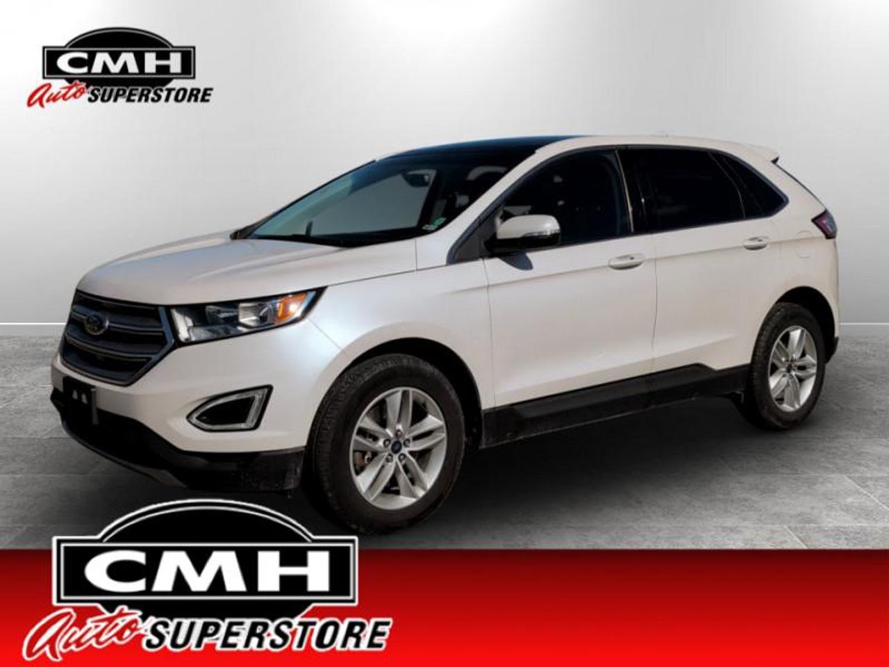 <b>Low Mileage!</b><br> <br> <br>CMH certifies that all vehicles meet DOUBLE the Ministry standards for Brakes and Tires. The advertised price is the promotional financing price. For all other methods of payment, the selling price is $500 higher.<br><br> <br>This 2018 Ford Edge is for sale today. <br> <br>Get the versatility of an SUV with car-like driving dynamics with this Ford Edge crossover. It has a smooth, comfortable ride with room for five and generous cargo space to boot. The well-crafted interior is appointed with quality materials and impressive technology. Thanks to its family friendly safety features, you can drive with confidence in the Ford Edge. This SUV has 87,371 km. Its White Platinum Tri-coat in colour and is completely accident free based on the <a href=https://vhr.carfax.ca/?id=RFk2BwRChtuyJtkII0/UdgpSTHLDOvjl target=_blank>CARFAX Report</a>. It has an Automatic transmission and is powered by a 245HP 2.0L 4 Cylinder Engine. <br> <br> Our Edges trim level is SEL. The mid range SEL trim is a nice blend of features and value. It comes standard with SYNC with Bluetooth connectivity, SiriusXM, a 4.2-inch color screen, a rear view camera, a media hub with an aux jack and a USB port, heated seats, remote keyless entry, automatic headlamps, push-button start, steering wheel mounted audio and cruise control, dual-zone automatic climate control, and more.<br> To view the original window sticker for this vehicle view this <a href=http://www.windowsticker.forddirect.com/windowsticker.pdf?vin=2FMPK4J93JBC45285 target=_blank>http://www.windowsticker.forddirect.com/windowsticker.pdf?vin=2FMPK4J93JBC45285</a>. <br/><br> <br>To apply right now for financing use this link: <a href=https://www.cmhniagara.com/financing/ target=_blank>https://www.cmhniagara.com/financing/</a><br><br> <br/><br>**PLEASE NOTE:** The functionality and condition of any accessories and aftermarket parts are not guaranteed by CMH Auto Superstore. Examples of such items include, but are not limited to: tonneau covers, radios, cameras, remote starts, vent visors, roof racks, winches, light bars, headlights/tail lights, center caps, running boards, etc. If an aftermarket part is safety-related and found to be defective, it will be replaced by a factory option.<br><b>**CMH Auto Superstore reserves the right to choose to repair, modify, or replace all aftermarket parts (example  headlights) or accessories at its sole discretion.**</b><br><br>Trade-ins are welcome! Financing available OAC ! Price INCLUDES a valid safety certificate! Price INCLUDES a 60-day limited warranty on all vehicles except classic or vintage cars. CMH is a Full Disclosure dealer with no hidden fees. We are a family-owned and operated business for over 30 years! o~o