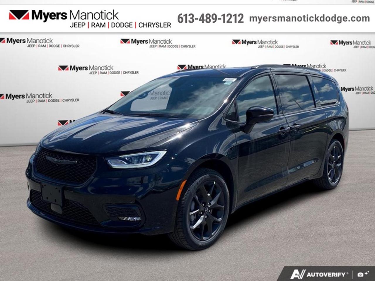 <b>Appearance Package!</b><br> <br> <br> <br>Call 613-489-1212 to speak to our friendly sales staff today, or come by the dealership!<br> <br>Built with comfort and utility in mind, this upscale Chrysler Pacifica doesnt just make family trips tolerable, it makes them memorable. <br> <br>Designed for the family on the go, this 2026 Chrysler Pacifica is loaded with clever and luxurious features that will make it feel like a second home on the road. Far more than your moms old minivan, this stunning Pacifica will feel modern, sleek, and cool enough to still impress your neighbors. If you need a minivan for your growing family, but still want something that feels like a luxury sedan, then this Pacifica is designed just for you.<br> <br>This Diamond Black Crystal Pearl van has an Automatic transmission and is powered by a 287HP 3.6L V6 Cylinder Engine. <br> <br> Our Pacificas trim level is Select AWD. This Pacifica Select features AWD for all-season capability, and steps things up with Caprice synthetic leather upholstery, Apple CarPlay and Android Auto connectivity, USB mobile projection and an 360 camera system, along with great standard features like power sliding doors, heated and power-adjustable front seats with lumbar support and cushion tilt, 2nd row captains chairs with 60-40 split bench 3rd row seats, a heated TechnoLeather leatherette steering wheel, adaptive cruise control, proximity keyless entry with remote engine start, and a power tailgate for rear cargo access. Additional features also include a 10.1-inch infotainment screen powered by Uconnect 5, dual-zone front climate control, blind spot detection, Park Assist rear parking sensors, lane keeping assist with lane departure warning, and forward collision warning with active braking. This vehicle has been upgraded with the following features: Appearance Package.<br><br> View the original window sticker for this vehicle with this url <b><a href=http://www.chrysler.com/hostd/windowsticker/getWindowStickerPdf.do?vin=2C4RC3BG4TR251625 target=_blank>http://www.chrysler.com/hostd/windowsticker/getWindowStickerPdf.do?vin=2C4RC3BG4TR251625</a></b>.<br> <br>To apply right now for financing use this link: <a href=https://CreditOnline.dealertrack.ca/Web/Default.aspx?Token=3206df1a-492e-4453-9f18-918b5245c510&Lang=en target=_blank>https://CreditOnline.dealertrack.ca/Web/Default.aspx?Token=3206df1a-492e-4453-9f18-918b5245c510&Lang=en</a><br><br> <br/> Total  rebate of $5000 is reflected in the price.  <br> Buy this vehicle now for the lowest weekly payment of <b>$181.47</b> with $0 down for 96 months @ 5.29% APR O.A.C. ( Plus applicable taxes -  $1199  fees included in price **Rebates may not be applicable on all purchase types [cash, lease, or finance]. Eligibility and conditions may vary. Please see dealer for full details and confirmation of eligibility.    ).  Incentives expire 2026-06-01.  See dealer for details. <br> <br>If youre looking for a Dodge, Ram, Jeep, and Chrysler dealership in Ottawa that always goes above and beyond for you, visit Myers Manotick Dodge today! Were more than just great cars. We provide the kind of world-class Dodge service experience near Kanata that will make you a Myers customer for life. And with fabulous perks like extended service hours, our 30-day tire price guarantee, the Myers No Charge Engine/Transmission for Life program, and complimentary shuttle service, its no wonder were a top choice for drivers everywhere. Get more with Myers!<br> Come by and check out our fleet of 30+ used cars and trucks and 40+ new cars and trucks for sale in Manotick.  o~o