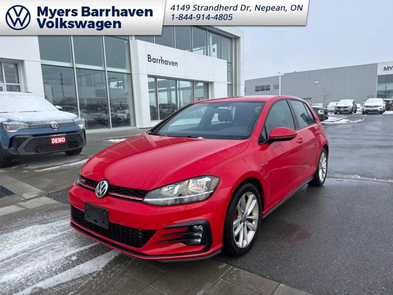 <b>Low Mileage!</b><br> <br> With the added performance and handling capabilities, this 2020 Volkswagen Golf GTI is a phenomenal sports compact that allows for an exhilarating experience with every press of the accelerator. This 2020 Volkswagen Golf GTI is fresh on our lot in Nepean. <br> <br>This 2020 Volkswagen Golf GTI is the perfect example of the multitasking family vehicle that doubles as a highly capable performance compact. Equally capable and comfortable on city streets and country roads, this GTI will eat up the distance happily as you put it through its paces, while remaining as calm and civilized as a luxury sedan built for comfort and family safety. This low mileage sedan has just 67,404 km. Its Tornado Red in colour. It has an Automatic transmission and is powered by a smooth engine. It may have some remaining factory warranty, please check with dealer for details.<br> <br>To apply right now for financing use this link: <a href=https://www.barrhavenvw.ca/en/form/new/financing-request-step-1/44 target=_blank>https://www.barrhavenvw.ca/en/form/new/financing-request-step-1/44</a><br><br> <br/><br> Buy this vehicle now for the lowest bi-weekly payment of <b>$205.25</b> with $0 down for 84 months @ 8.99% APR O.A.C. ((Plus applicable taxes and fees - Some conditions apply to get approved at the mentioned rate)     ).  See dealer for details. <br> <br>We are your premier Volkswagen dealership in the region. If youre looking for a new Volkswagen or a car, check out Barrhaven Volkswagens new, pre-owned, and certified pre-owned Volkswagen inventories. We have the complete lineup of new Volkswagen vehicles in stock like the GTI, Golf R, Jetta, Tiguan, Atlas Cross Sport, Volkswagen ID.4 electric vehicle, and Atlas. If you cant find the Volkswagen model youre looking for in the colour that you want, feel free to contact us and well be happy to find it for you. If youre in the market for pre-owned cars, make sure you check out our inventory. If you see a car that you like, contact 844-914-4805 to schedule a test drive.<br> Come by and check out our fleet of 50+ used cars and trucks and 150+ new cars and trucks for sale in Nepean.  o~o