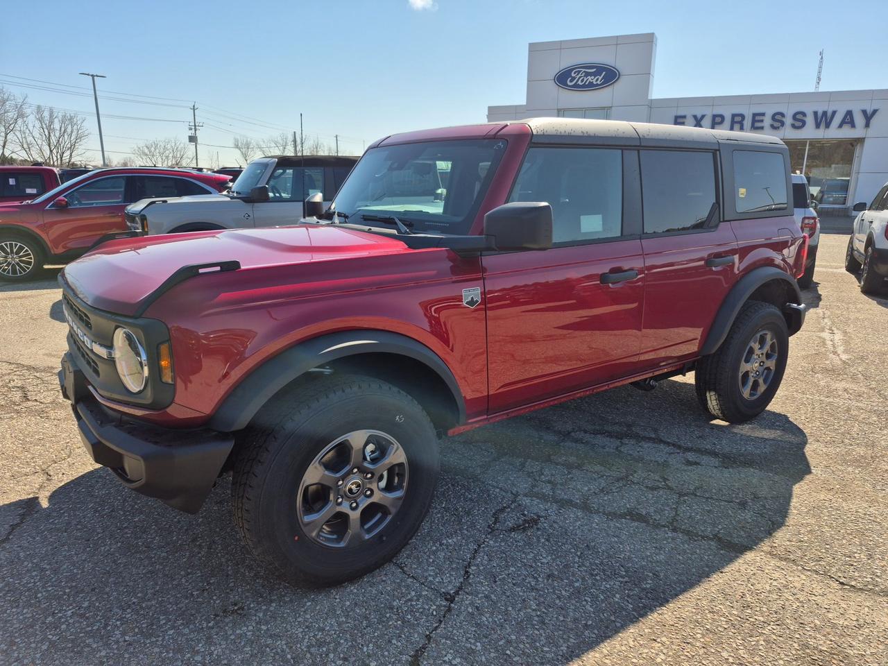 <p>Conquer any terrain in the brand-new 2026 Ford Bronco BIG BEND, now available at Expressway Motors Ltd.! This rugged SUV, boasting a head-turning Ruby Red Metallic Tinted Clearcoat exterior, is ready for your next adventure. With its durable hard top and versatile 4-wheel drive system, you can confidently explore the Canadian wilderness or navigate city streets with equal ease. Step inside and experience the comfortable and practical interior, featuring black Onyx marine-grade vinyl bucket seats. This Bronco is ready for action.</p><p>This Bronco is equipped for any adventure. Under the hood, a responsive 2.3L 4-cylinder engine delivers impressive performance. The automatic transmission ensures a smooth and effortless driving experience. From weekend getaways to daily commutes, this Bronco is designed to handle it all.</p><p>Heres a taste of what makes this 2026 Ford Bronco BIG BEND stand out:</p><ul><li><strong>Remote Start:</strong> Warm up your Bronco before you even step outside!</li><li><strong>Terrain Management System:</strong> Select from different drive modes to optimize performance on various surfaces.</li><li><strong>4-Wheel Drive:</strong> Tackle challenging terrain with confidence.</li><li><strong>Hard Top:</strong> Protect yourself from the elements.</li><li><strong>Marine Grade Vinyl Bucket Seats:</strong> Easy to clean and durable.</li></ul><p><strong><em>Powered by AutoIntelligence&trade;</em></strong> Vehicle information has been generated using artificial intelligence and is provided for informational purposes only. While efforts are made to ensure accuracy, please confirm all details directly with the dealer.</p><p class=MsoNormal style=margin: 0cm 0cm 8pt; line-height: 13.8pt; font-size: 12pt; font-family: Aptos, sans-serif;><strong><span style=font-family: Calibri, sans-serif;>2 locations to better serve YOU! &ndash; Stratford and New Hamburg</span></strong></p><p>&nbsp;</p><p class=MsoNormal style=margin: 0cm 0cm 8pt; line-height: 13.8pt; font-size: 12pt; font-family: Aptos, sans-serif;><strong><span style=font-family: Calibri, sans-serif;>New or Pre-Owned vehicles are shared between both locations &ndash; please contact Sales to confirm.</span></strong></p><p>&nbsp;</p><p class=MsoNormal style=margin: 0cm 0cm 8pt; line-height: 13.8pt; font-size: 12pt; font-family: Aptos, sans-serif;><span style=font-family: Calibri, sans-serif;>Purchasing a new vehicle from&nbsp;<strong>Expressway&nbsp;</strong>is a decision that you will be able to make with confidence knowing that you&rsquo;re getting the most that a vehicle and dealership can offer to you.</span></p><p>&nbsp;</p><p class=MsoNormal style=margin: 0cm 0cm 8pt; line-height: 13.8pt; font-size: 12pt; font-family: Aptos, sans-serif;><strong><span style=font-family: Calibri, sans-serif;>Warranty:</span></strong><span style=font-family: Calibri, sans-serif;>&nbsp;We offer best in class Extended Protection options with flexible terms that can be tailored to your needs at a price that you can afford.</span></p><p>&nbsp;</p><p class=MsoNormal style=margin: 0cm 0cm 8pt; line-height: 13.8pt; font-size: 12pt; font-family: Aptos, sans-serif;><strong><span style=font-family: Calibri, sans-serif;>Finance:</span></strong><span style=font-family: Calibri, sans-serif;>&nbsp;At Expressway we have some of the best Finance Managers in the business that work with all the Major banks and Core Lenders. The Relationships we have built will help guarantee that you get the lowest rate possible</span></p><p>&nbsp;</p><p class=MsoNormal style=margin: 0cm 0cm 8pt; line-height: 13.8pt; font-size: 12pt; font-family: Aptos, sans-serif;><span style=font-family: Calibri, sans-serif;>Check out our great selection of vehicles at Expressway in New Hamburg and Stratford Locations!</span></p><p>&nbsp;</p><p class=MsoNormal style=margin: 0cm 0cm 8pt; line-height: 13.8pt; font-size: 12pt; font-family: Aptos, sans-serif;><strong><span style=font-family: Calibri, sans-serif;>Call Expressway for your quote today!</span></strong></p><p>&nbsp;</p><p class=MsoNormal style=margin: 0cm 0cm 8pt; line-height: 13.8pt; font-size: 12pt; font-family: Aptos, sans-serif;><strong><span style=font-family: Calibri, sans-serif;>New Hamburg:</span></strong><span style=font-family: Calibri, sans-serif;>&nbsp;<a href=tel:+15196623900><span style=color: #0563c1;>519*662*3900</span></a></span></p><p>&nbsp;</p><p class=MsoNormal style=margin: 0cm 0cm 8pt; line-height: 13.8pt; font-size: 12pt; font-family: Aptos, sans-serif;><strong><span style=font-family: Calibri, sans-serif;>Stratford</span></strong><span style=font-family: Calibri, sans-serif;>:&nbsp;<a href=tel:+15192713900><span style=color: #0563c1;>519*271*3900</span></a></span></p><p>&nbsp;</p><p class=MsoNormal style=margin: 0cm 0cm 8pt; line-height: 13.8pt; font-size: 12pt; font-family: Aptos, sans-serif;><span style=font-family: Calibri, sans-serif;>or visit us online at:&nbsp;&nbsp;<a href=https://www.expresswayford.com/ target=_blank rel=noopener><span style=color: #0563c1;>www. expresswayford .com</span></a>&nbsp;or&nbsp;<a href=https://www.expresswaylincoln.ca/ target=_blank rel=noopener><span style=color: #0563c1;>www. expresswaylincoln .ca</span></a></span></p><p>&nbsp;</p><p class=MsoNormal style=margin: 0cm 0cm 8pt; line-height: 13.8pt; font-size: 12pt; font-family: Aptos, sans-serif;><strong><span style=font-family: Calibri, sans-serif;>We pride ourselves in No Hassle, No Pressure, Honest Service. We practice full disclosure with all our used vehicles and have a Better Business Bureau A+ rating!</span></strong></p><p>&nbsp;</p><p class=MsoNormal style=margin: 0cm 0cm 8pt; line-height: 13.8pt; font-size: 12pt; font-family: Aptos, sans-serif;><span style=font-size: 8pt; font-family: Calibri, sans-serif;>**Expressway reserves the right to correct any errors and omissions that occur on this site. (Incl, but not limited to price, incl. Event price rollbacks, vehicles features & more).</span></p><p>&nbsp;</p><p class=MsoNormal style=margin: 0cm 0cm 8pt; line-height: 13.8pt; font-size: 12pt; font-family: Aptos, sans-serif;><span style=font-size: 8pt; font-family: Calibri, sans-serif;>** Expressway is a Fair Market Price Dealership pricing subject to change with current market conditions</span></p>